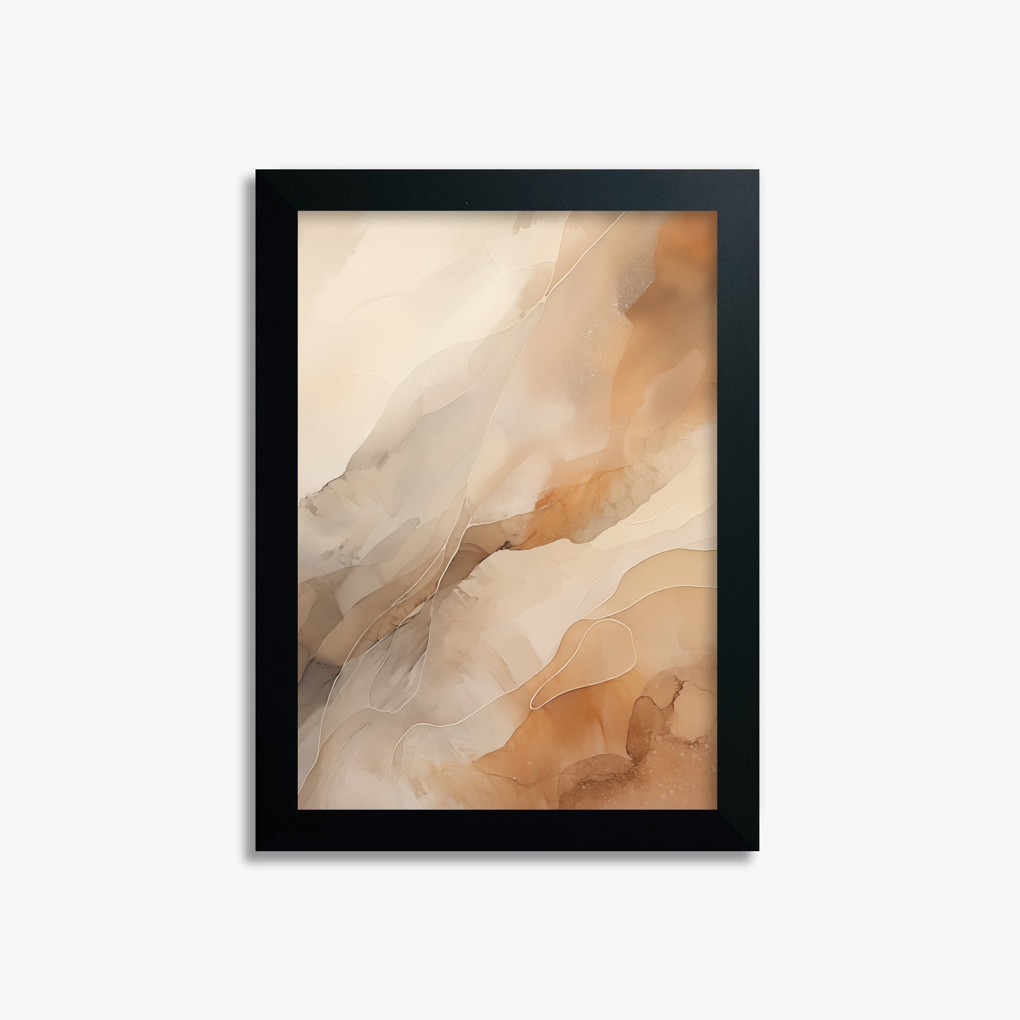 Earthen Flow, 21x30cm Framed Poster With Black Frame