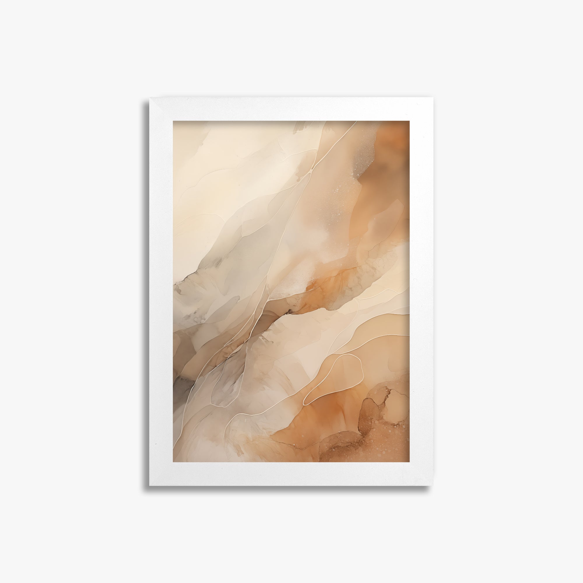 Earthen Flow, 21x30cm Framed Poster With White Frame