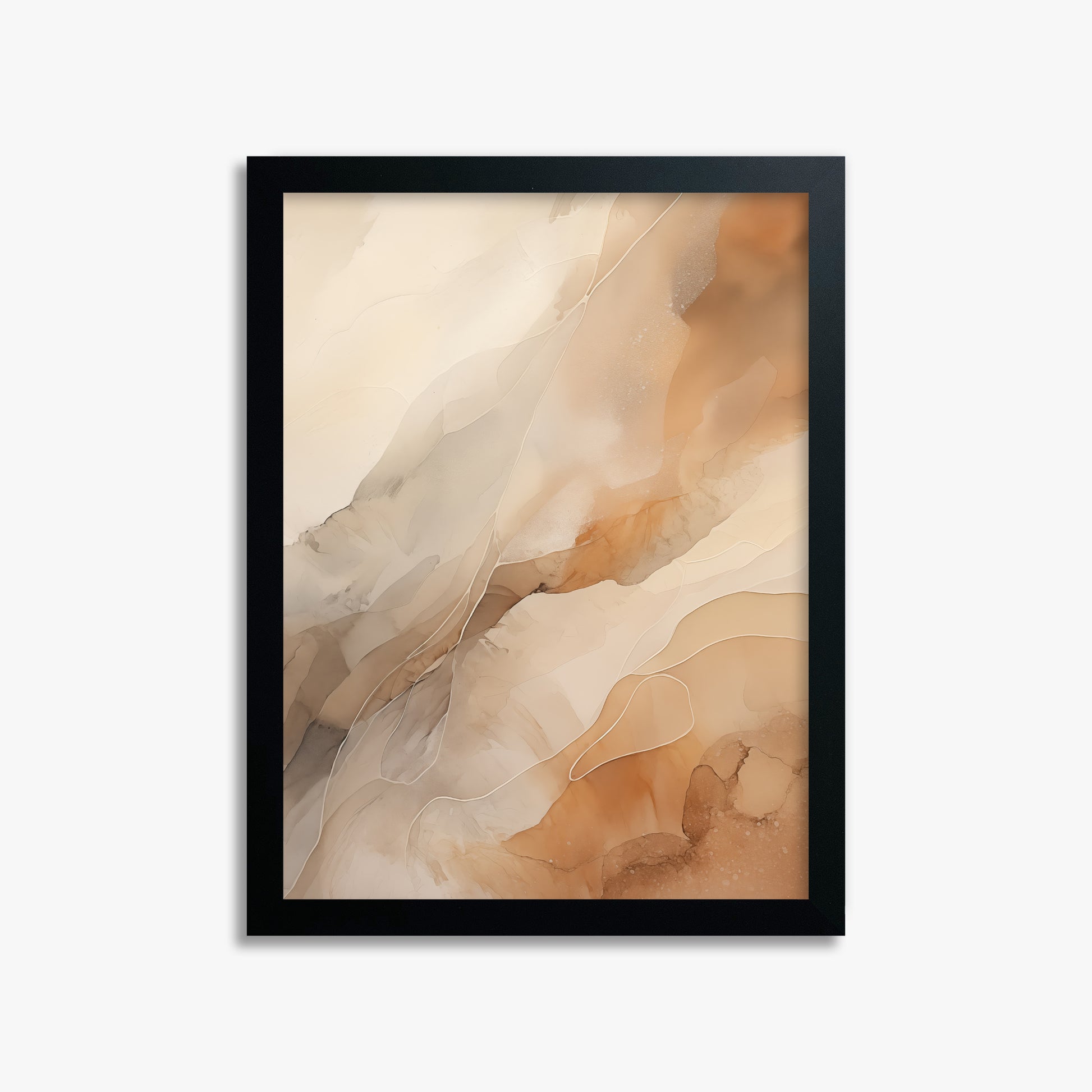 Earthen Flow, 30x40cm Framed Poster With Black Frame