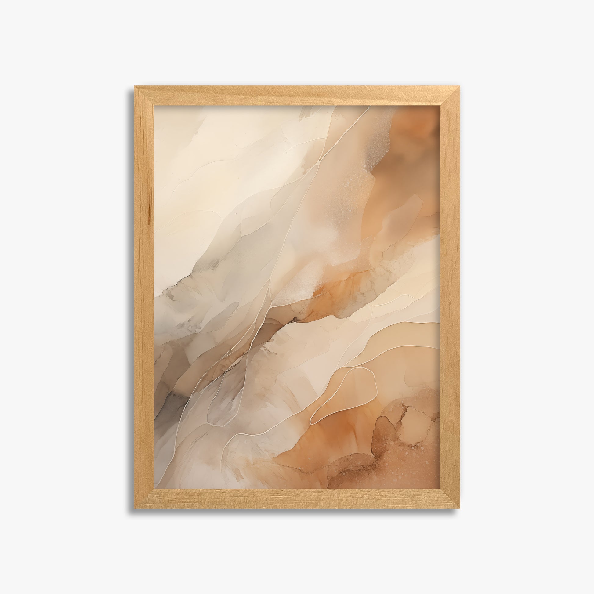 Earthen Flow, 30x40cm Framed Poster With Oak Frame
