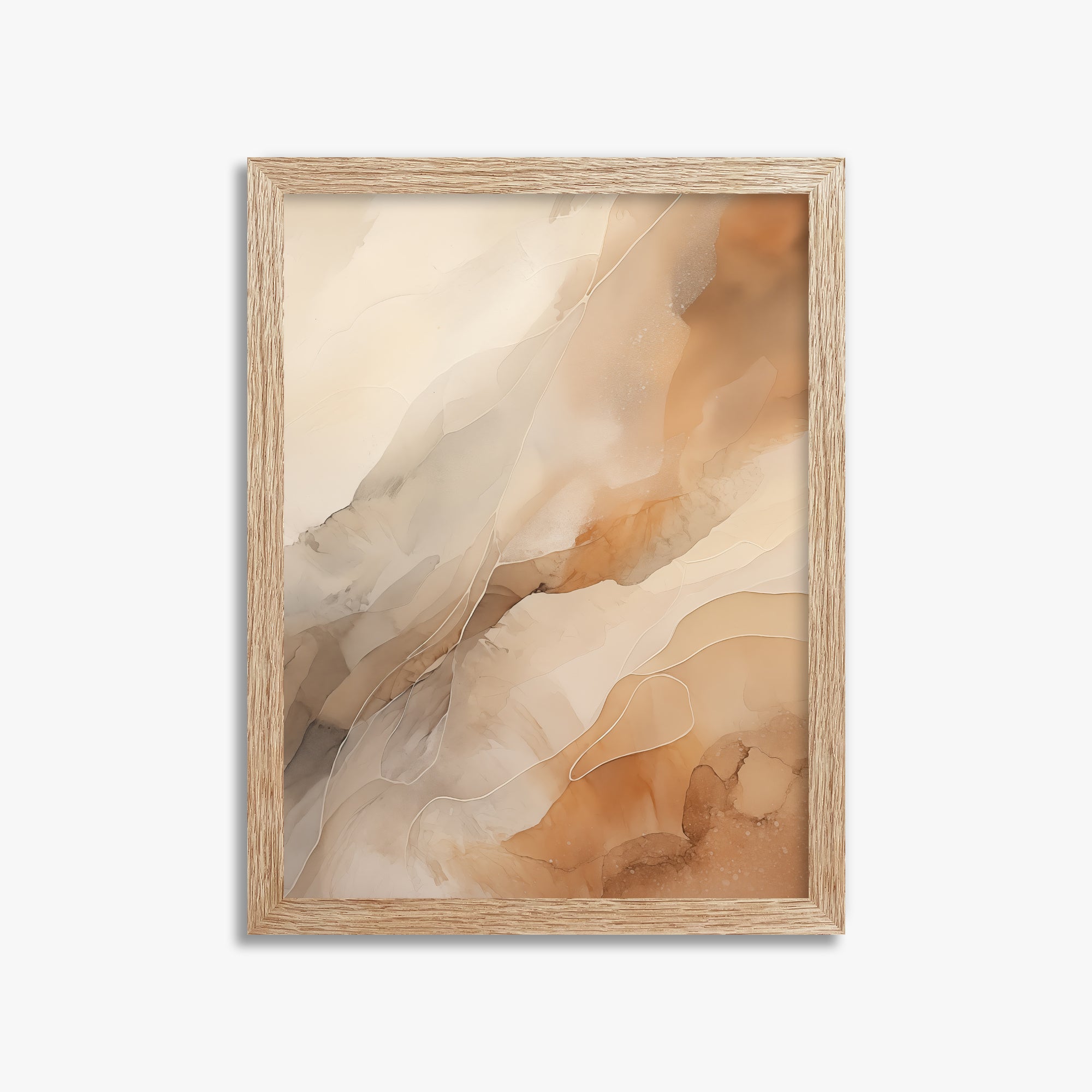 Earthen Flow, 30x40cm Framed Poster With Raw Oak Frame