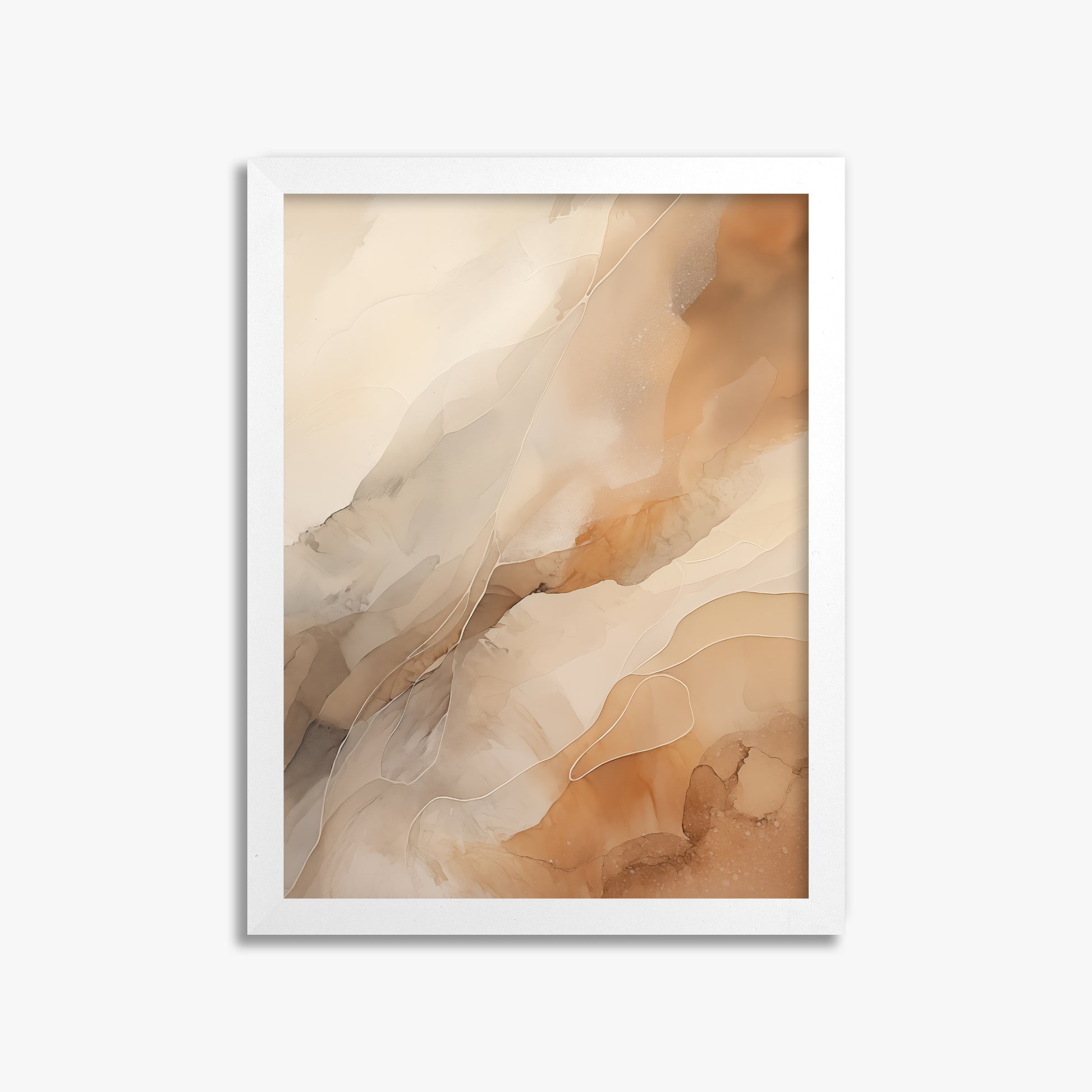Earthen Flow, 30x40cm Framed Poster With White Frame
