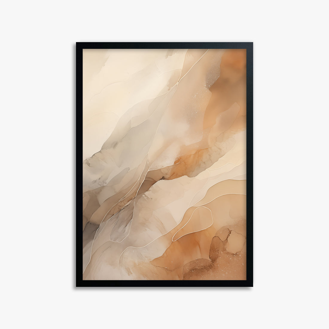Earthen Flow, 50x70cm Framed Poster With Black Frame