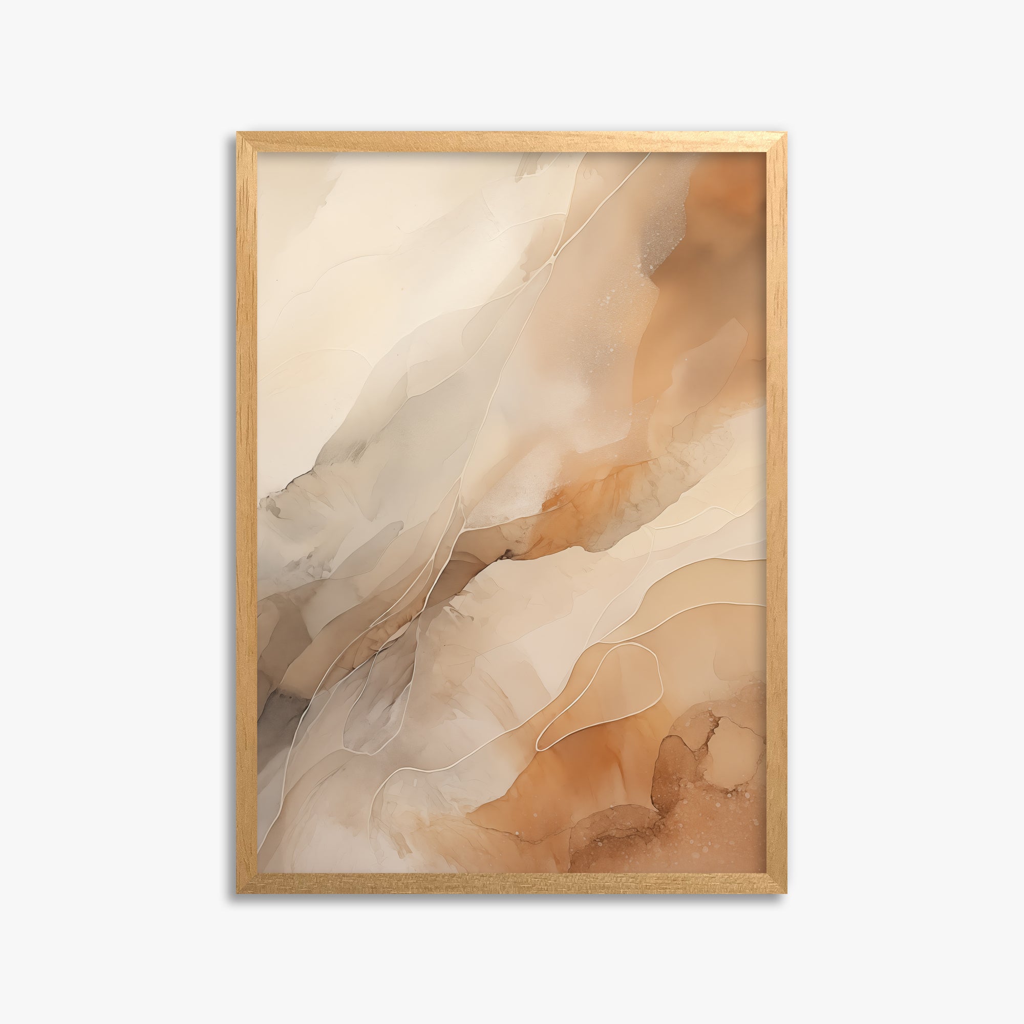 Earthen Flow, 50x70cm Framed Poster With Oak Frame