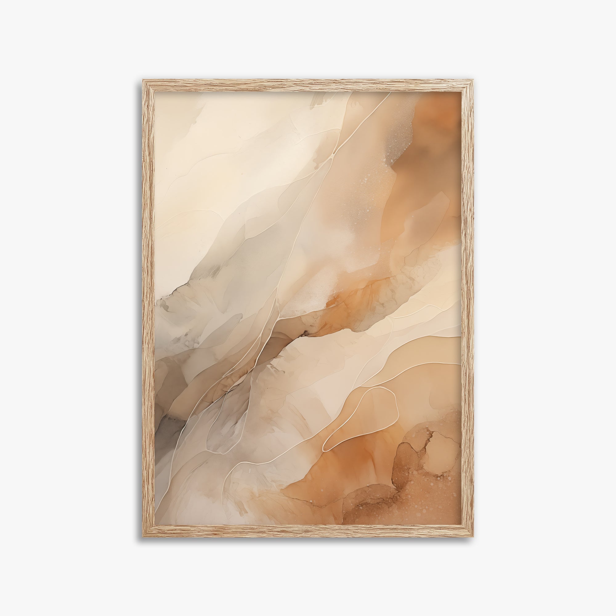 Earthen Flow, 50x70cm Framed Poster With Raw Oak Frame