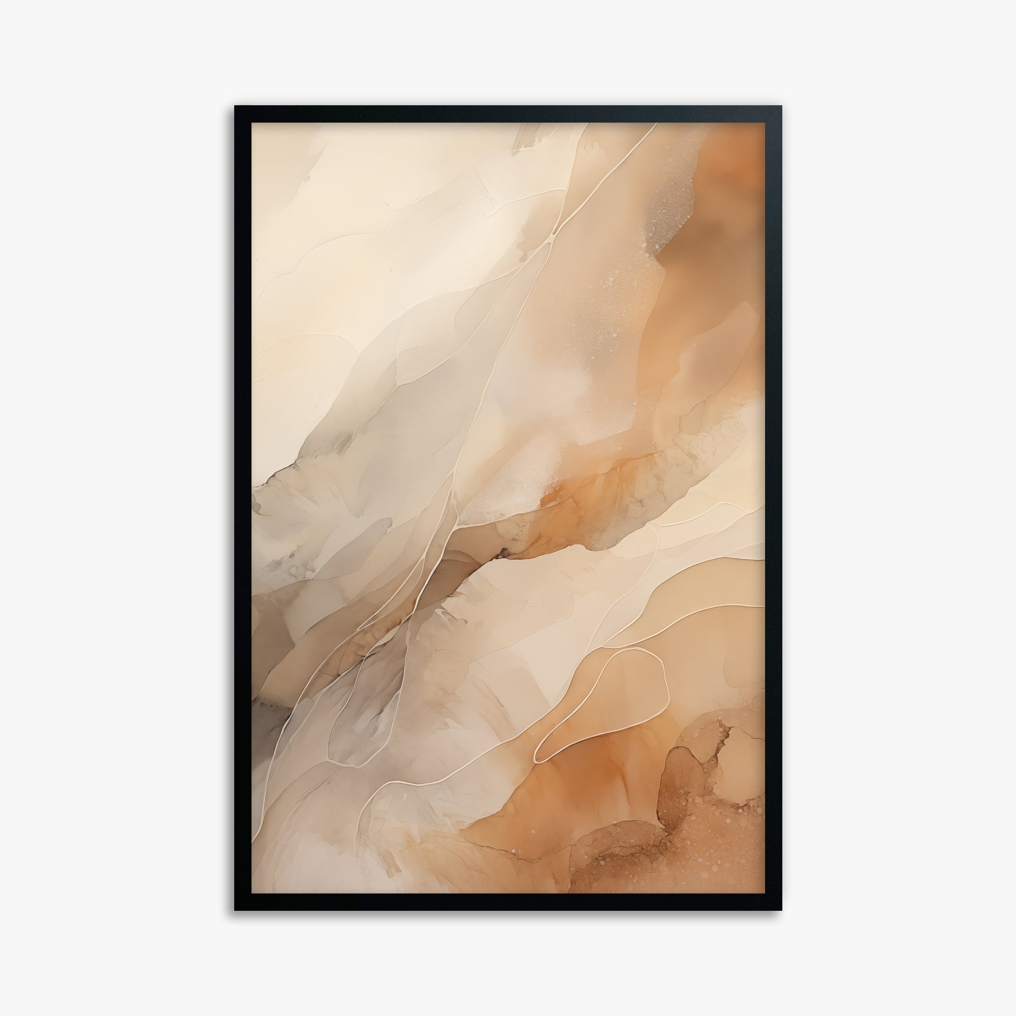 Earthen Flow, 61x91cm Framed Poster With Black Frame