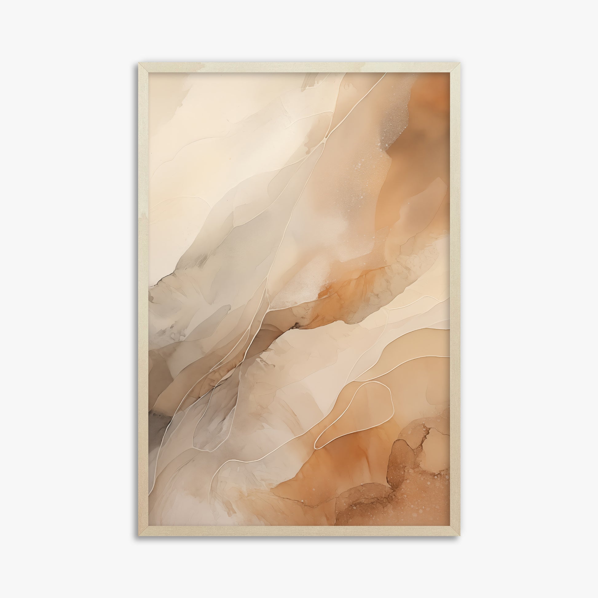 Earthen Flow, 61x91cm Framed Poster With Lime Wood Frame