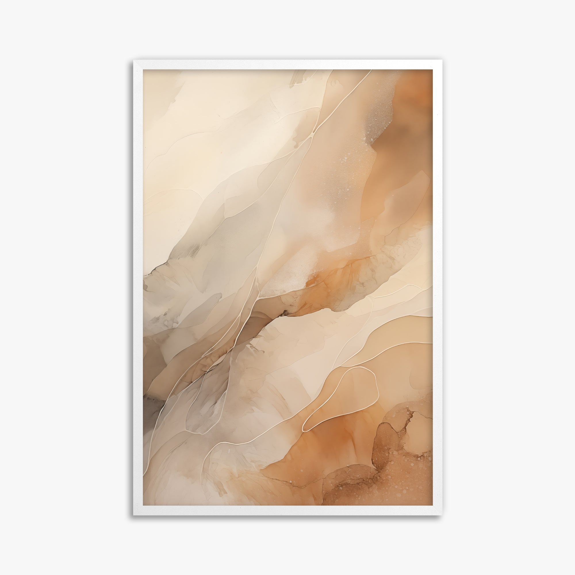 Earthen Flow, 61x91cm Framed Poster With White Frame