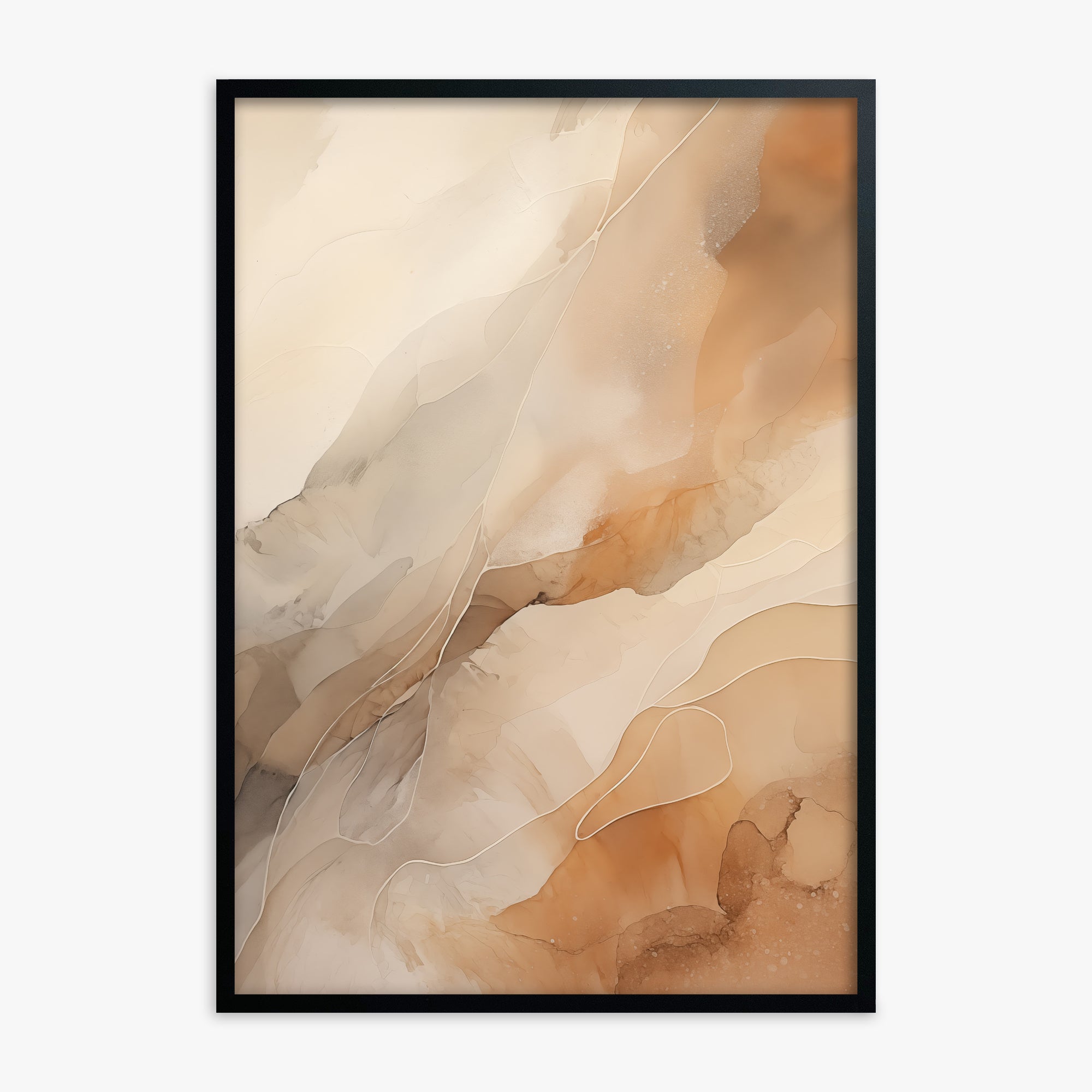 Earthen Flow, Black Framed Poster With Black Frame