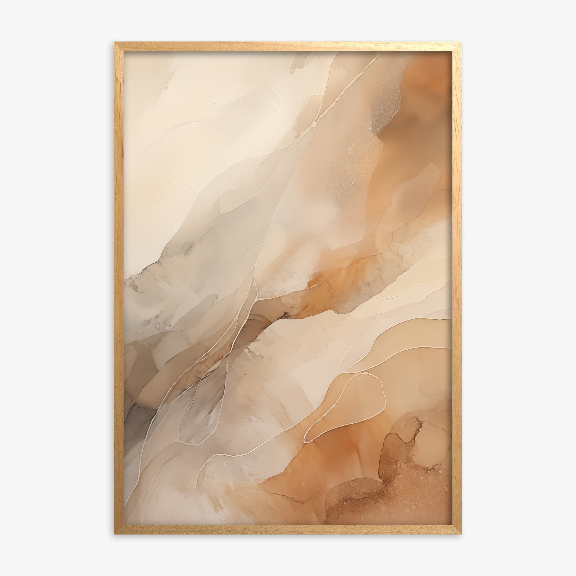 Earthen Flow, Oak Framed Poster With Oak Frame