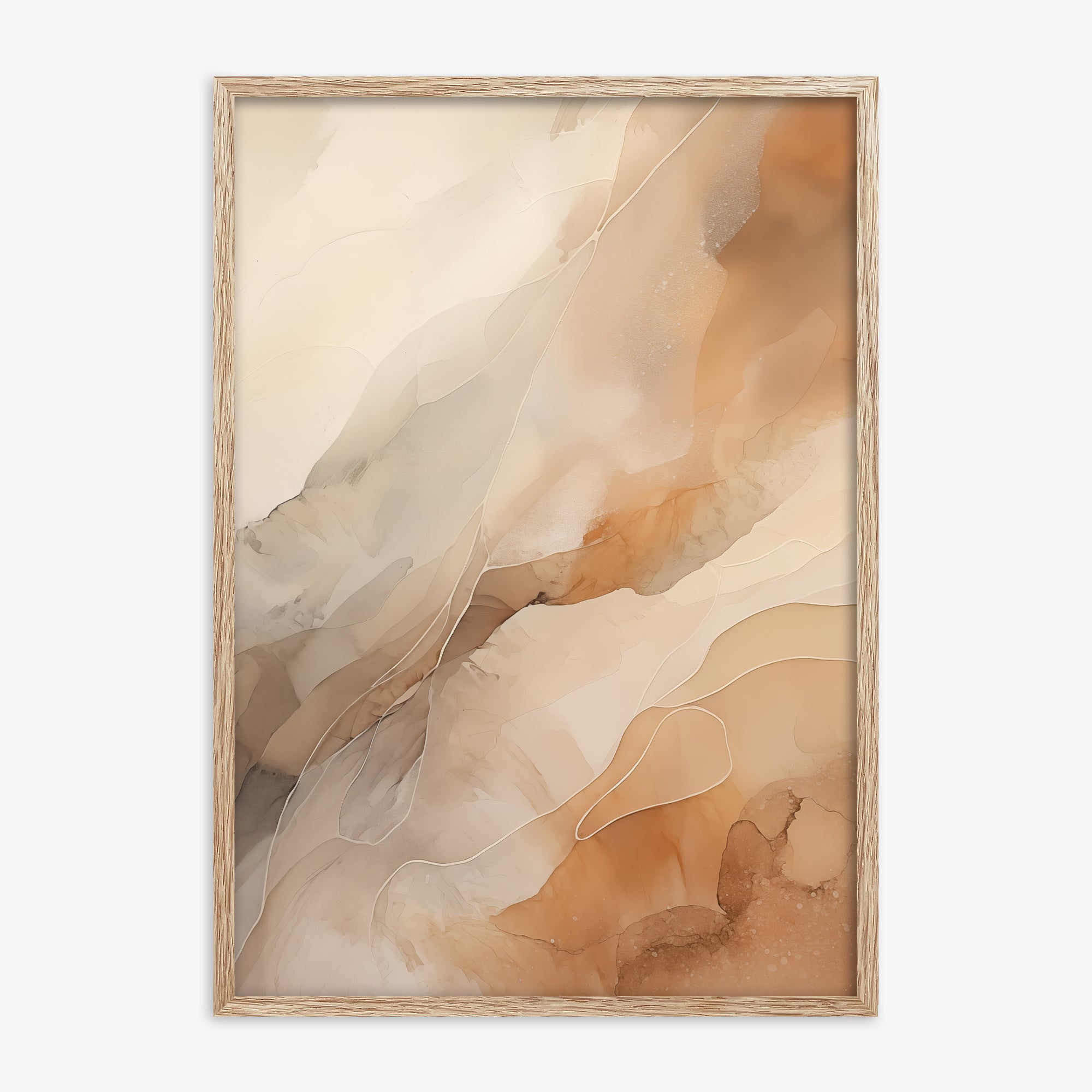 Earthen Flow, 70x100cm Framed Poster With Raw Oak Frame