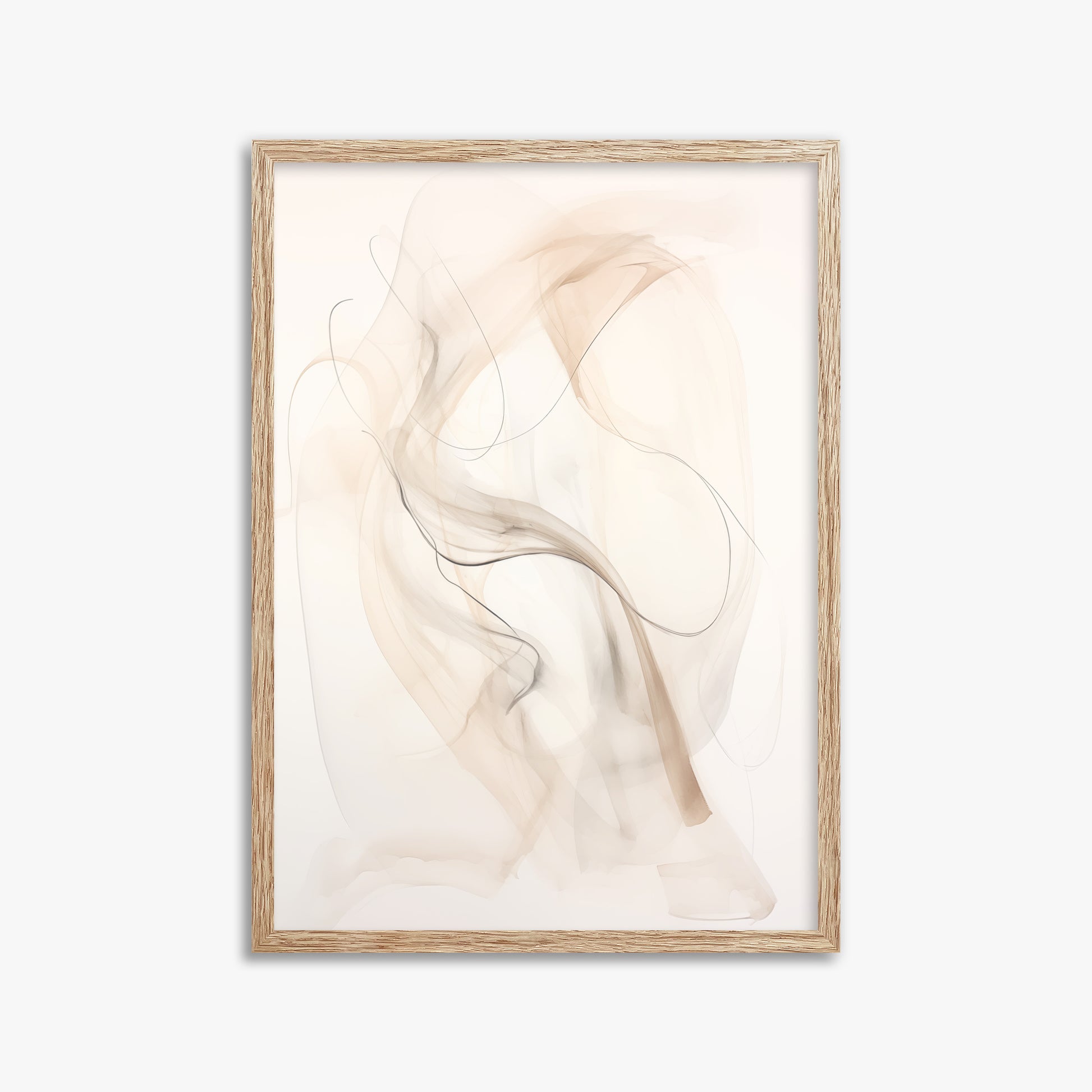 Falling Silk, 50x70cm Framed Poster With Raw Oak Frame