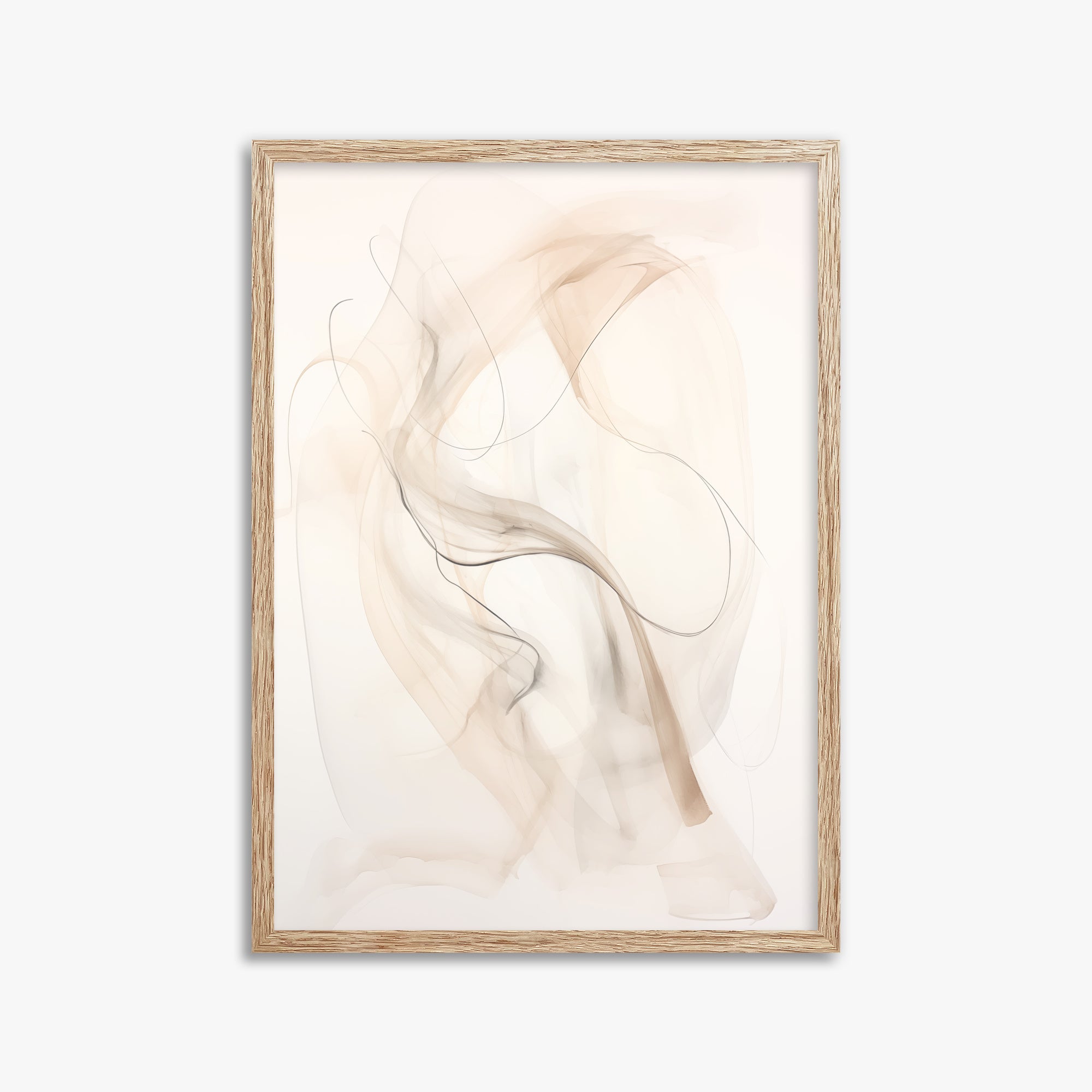 Falling Silk, 50x70cm Framed Poster With Raw Oak Frame
