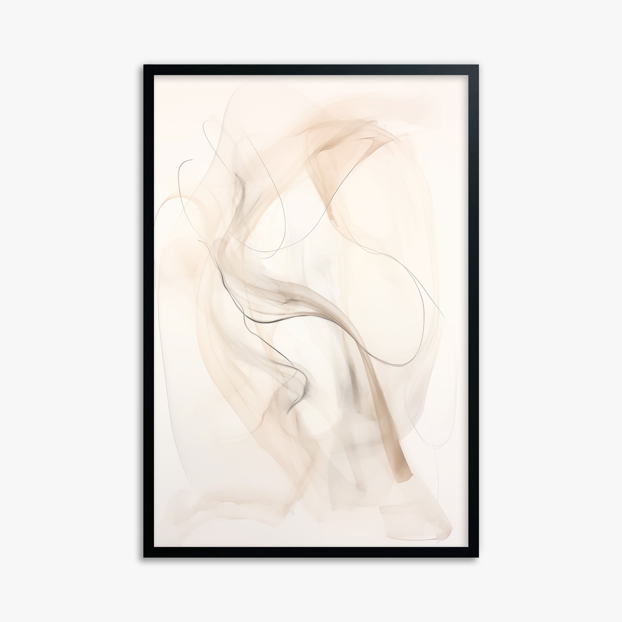 Falling Silk, 61x91cm Framed Poster With Black Frame