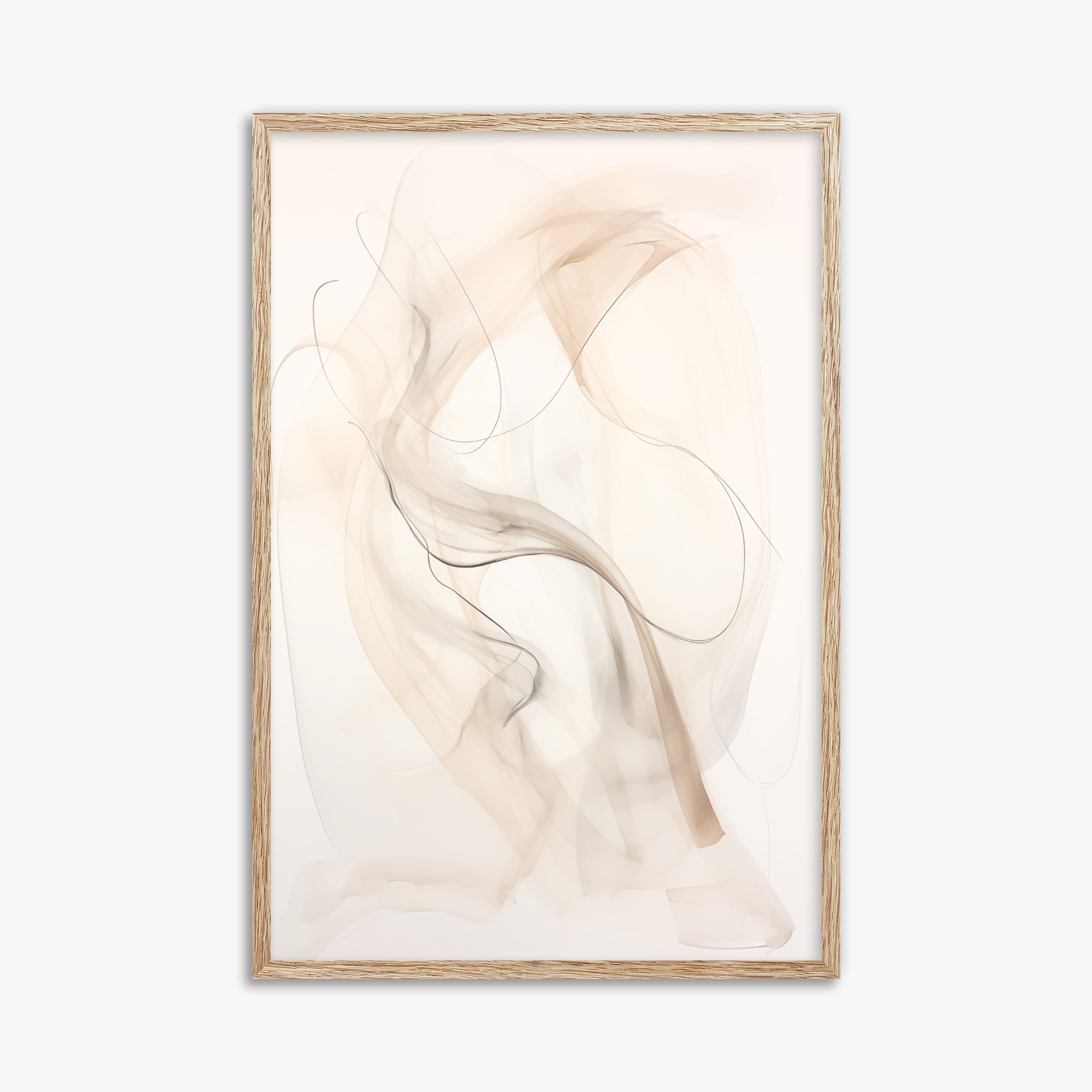 Falling Silk, 61x91cm Framed Poster With Raw Oak Frame