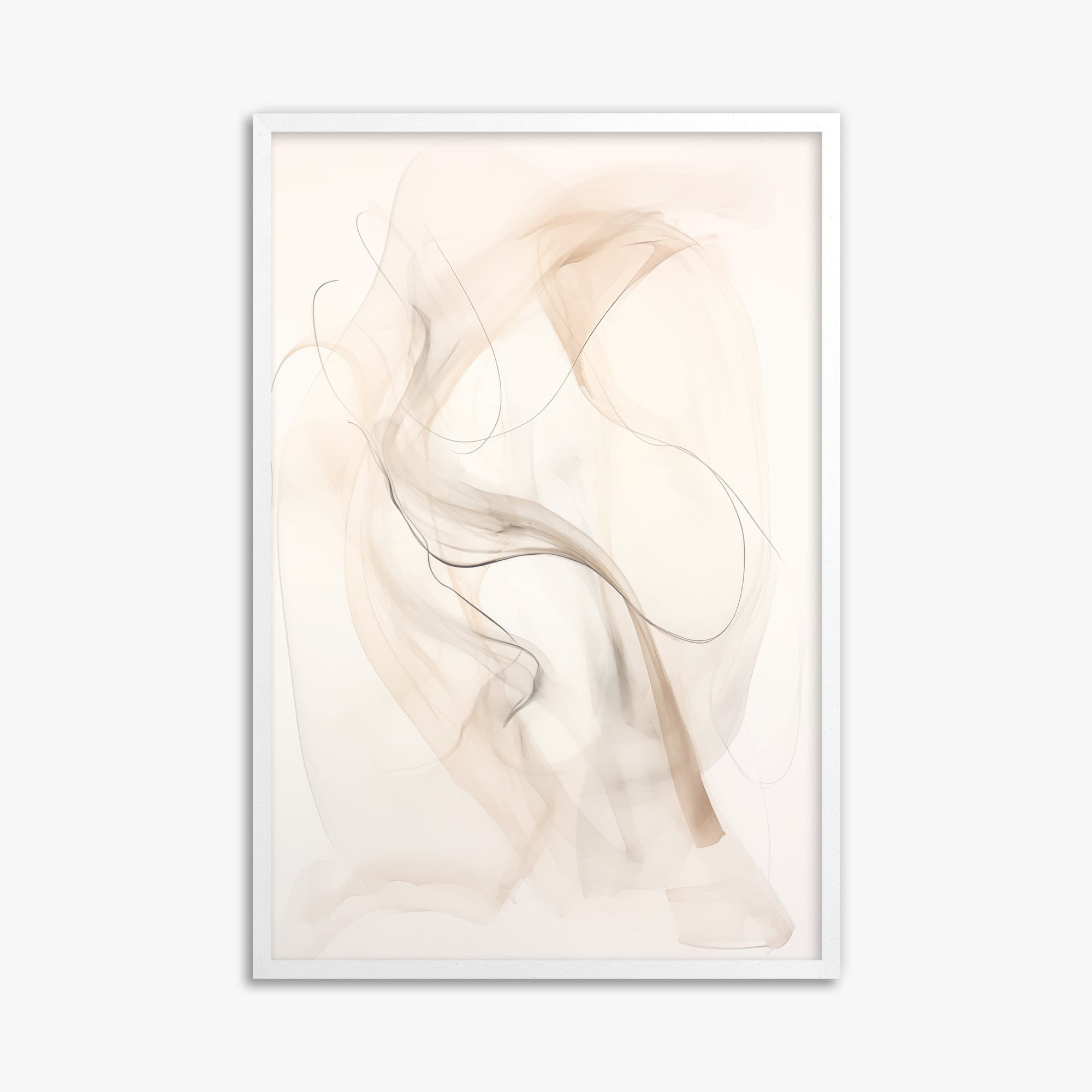 Falling Silk, 61x91cm Framed Poster With White Frame