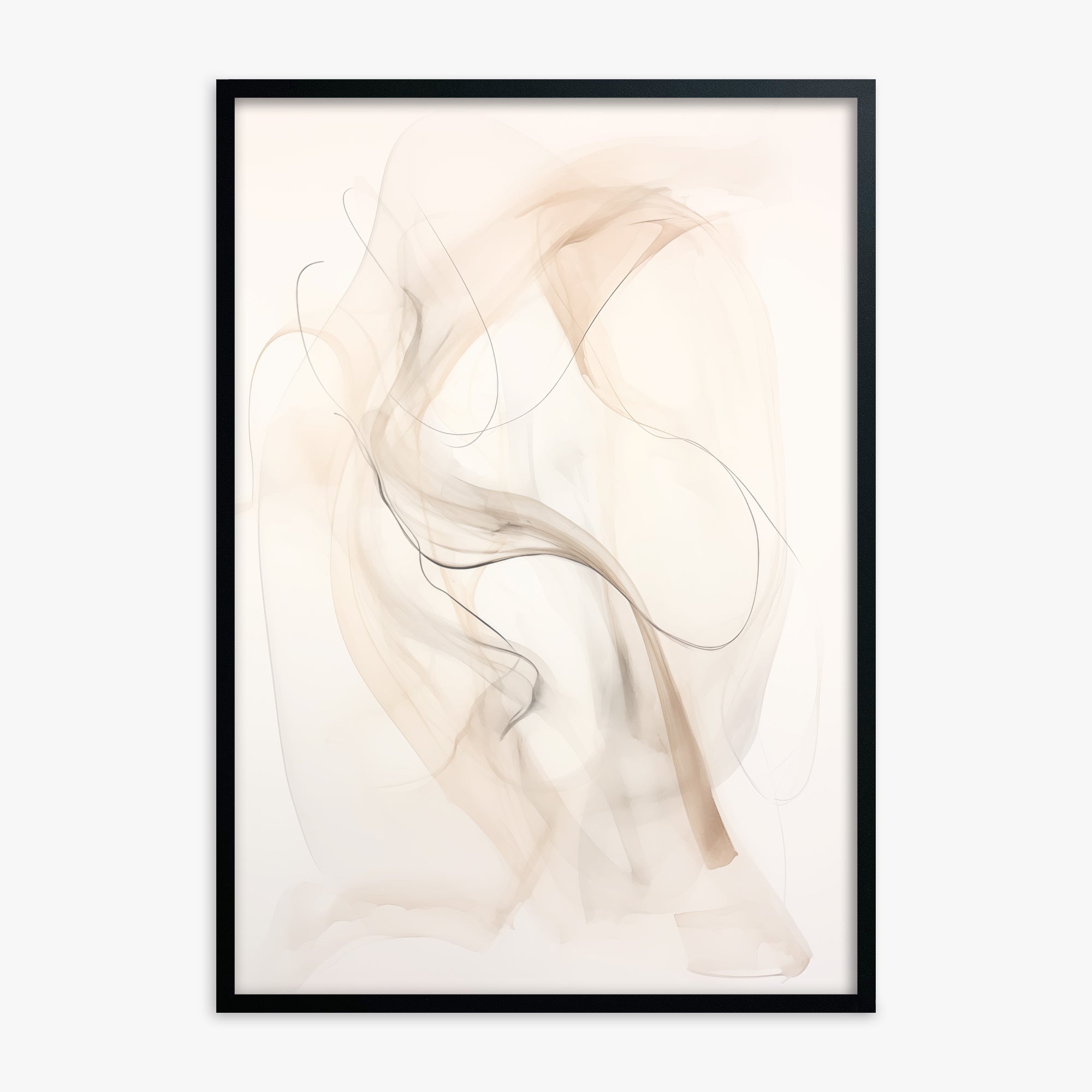 Falling Silk, Black Framed Poster With Black Frame