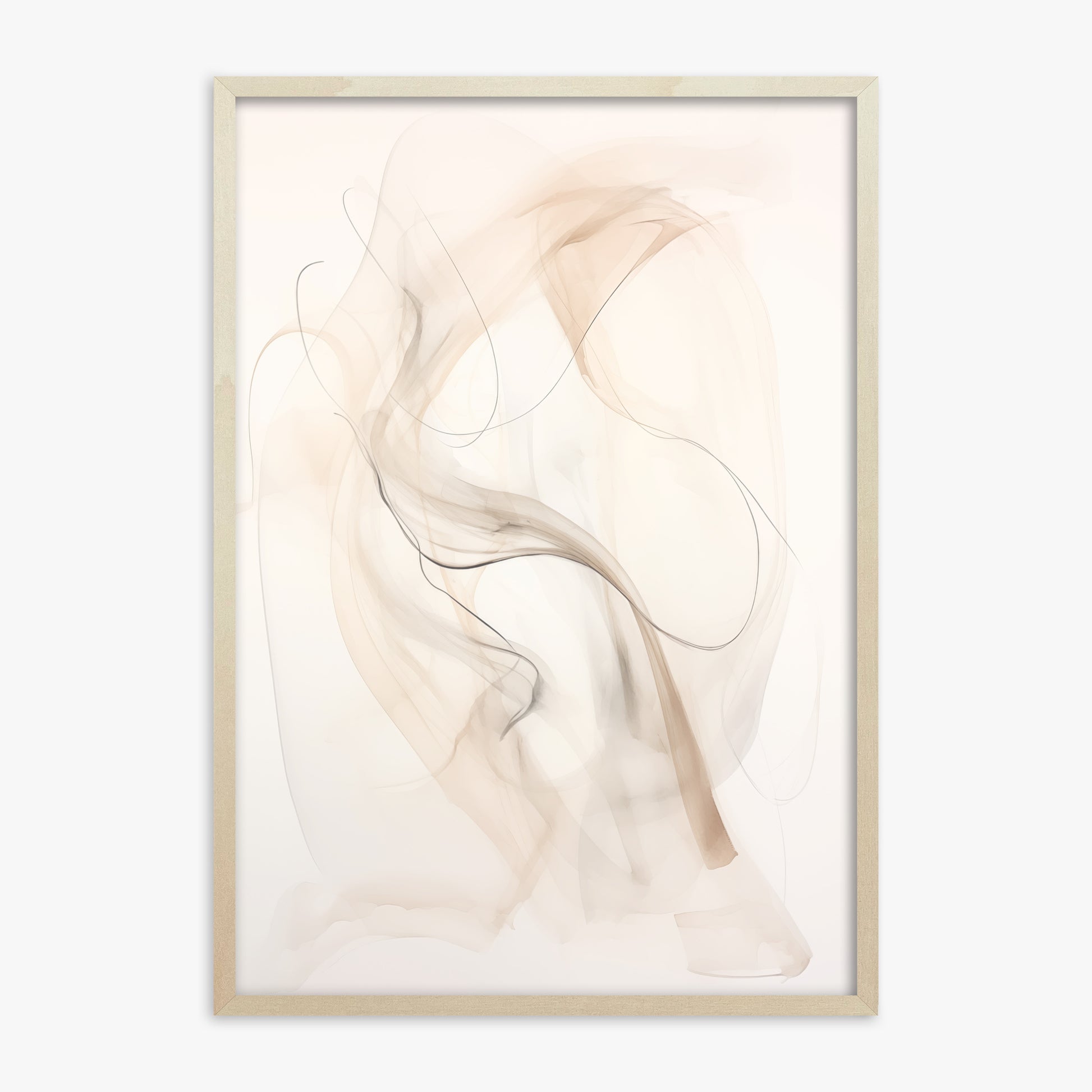 Falling Silk, 70x100cm Framed Poster With Lime Wood Frame