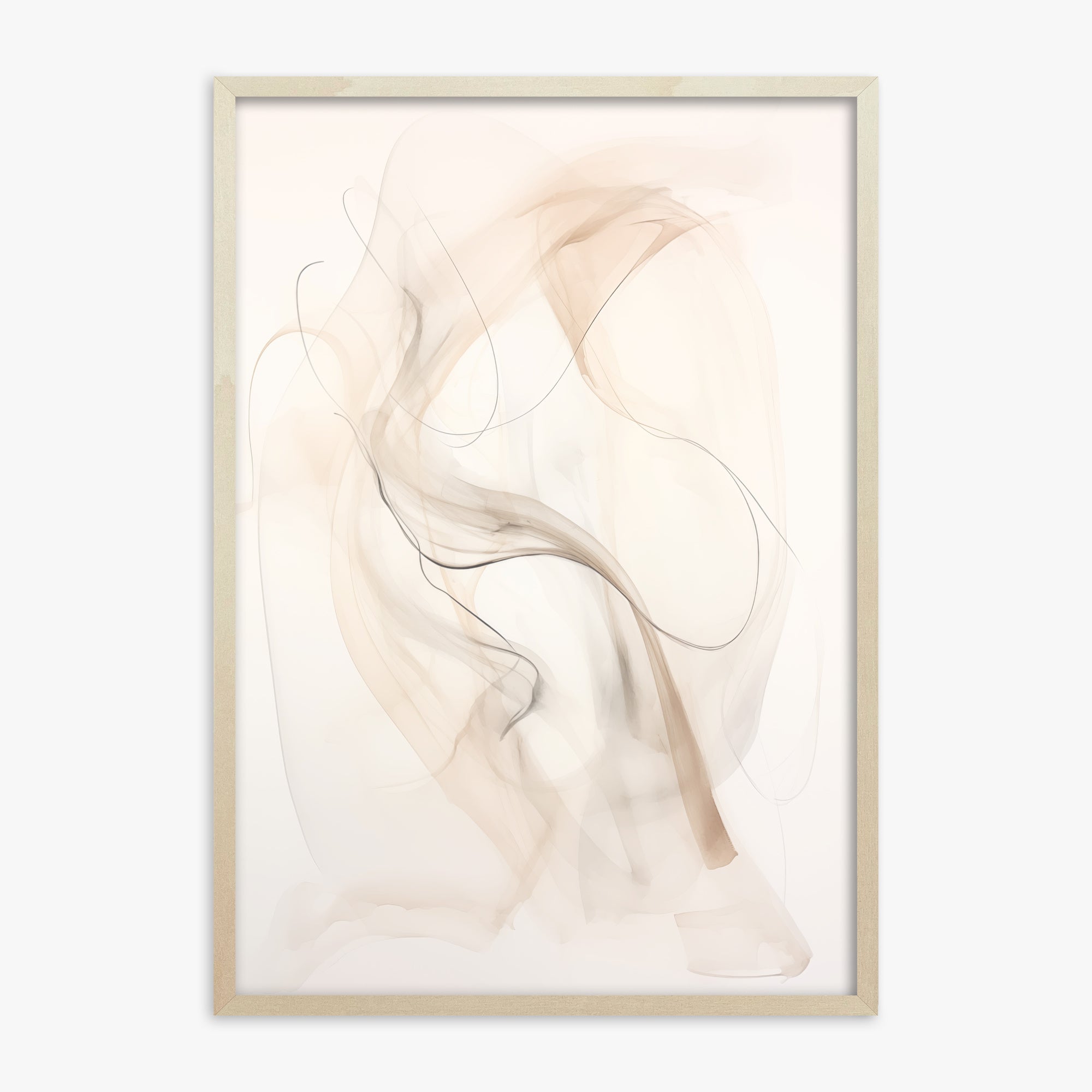 Falling Silk, 70x100cm Framed Poster With Lime Wood Frame