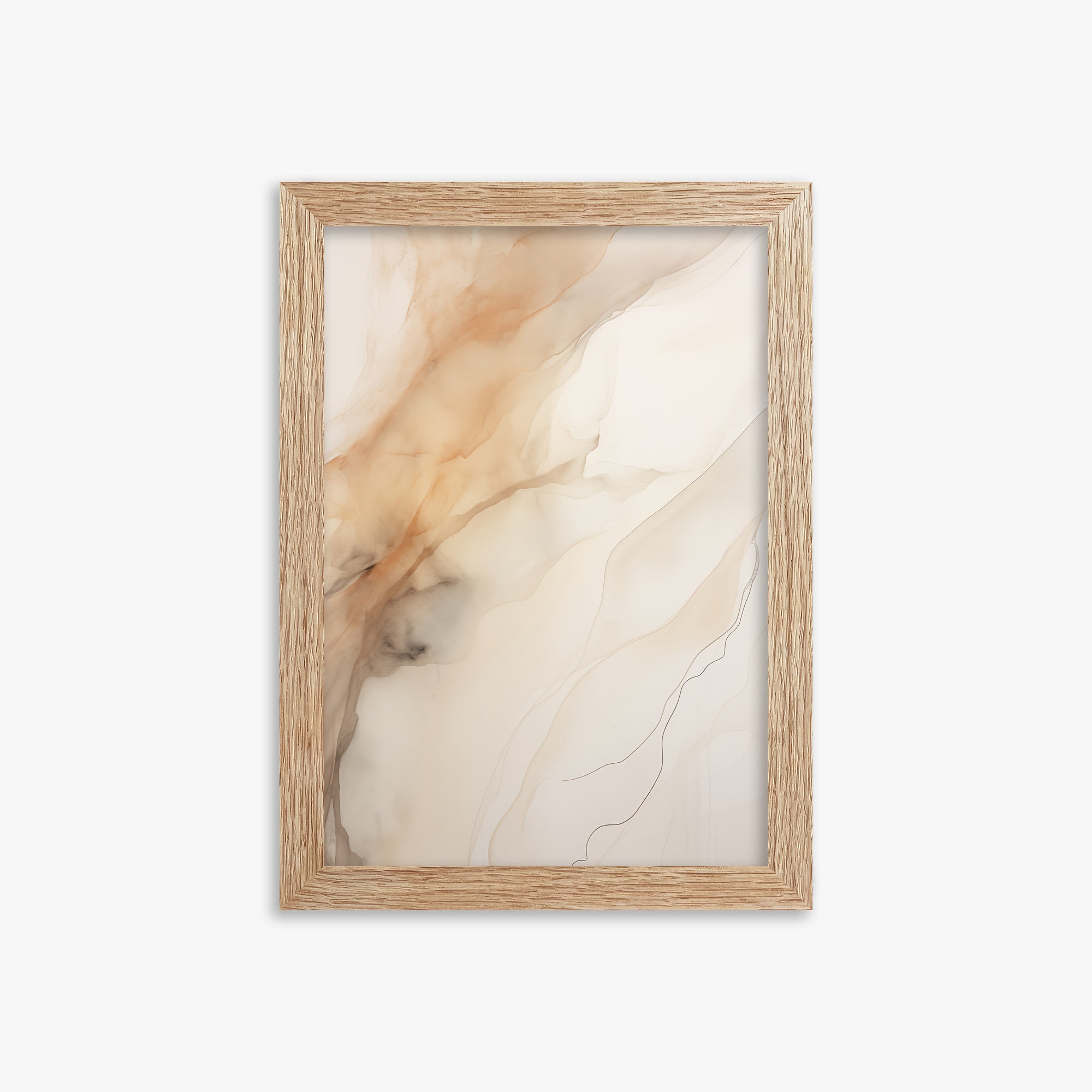 Amber Stream, 21x30cm Framed Art Reproduction With Raw Oak Frame