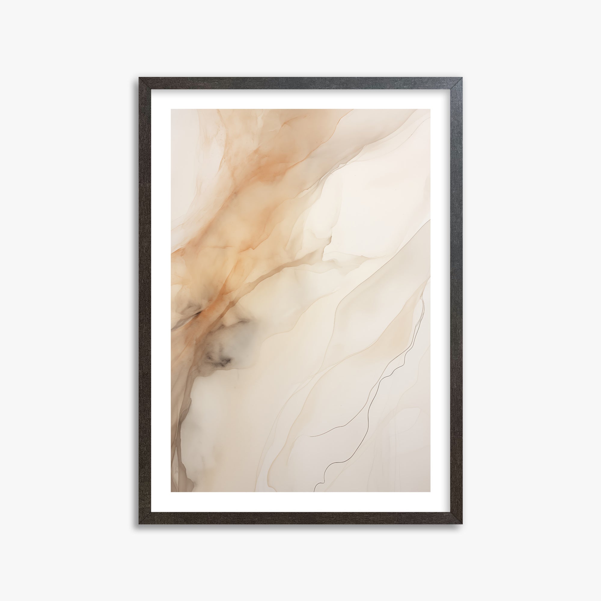 Amber Stream, 50x70cm Framed Art Reproduction With Espresso Frame