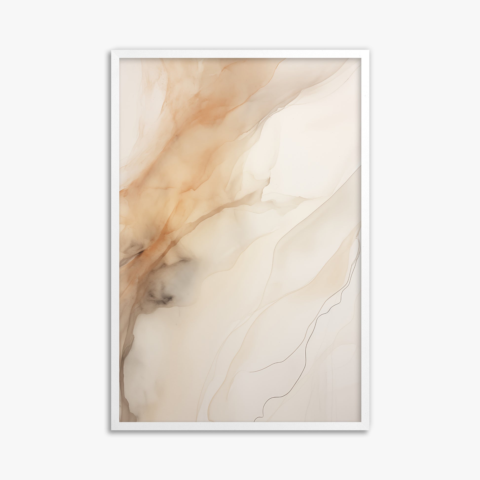 Amber Stream, 61x91cm Framed Poster With White Frame