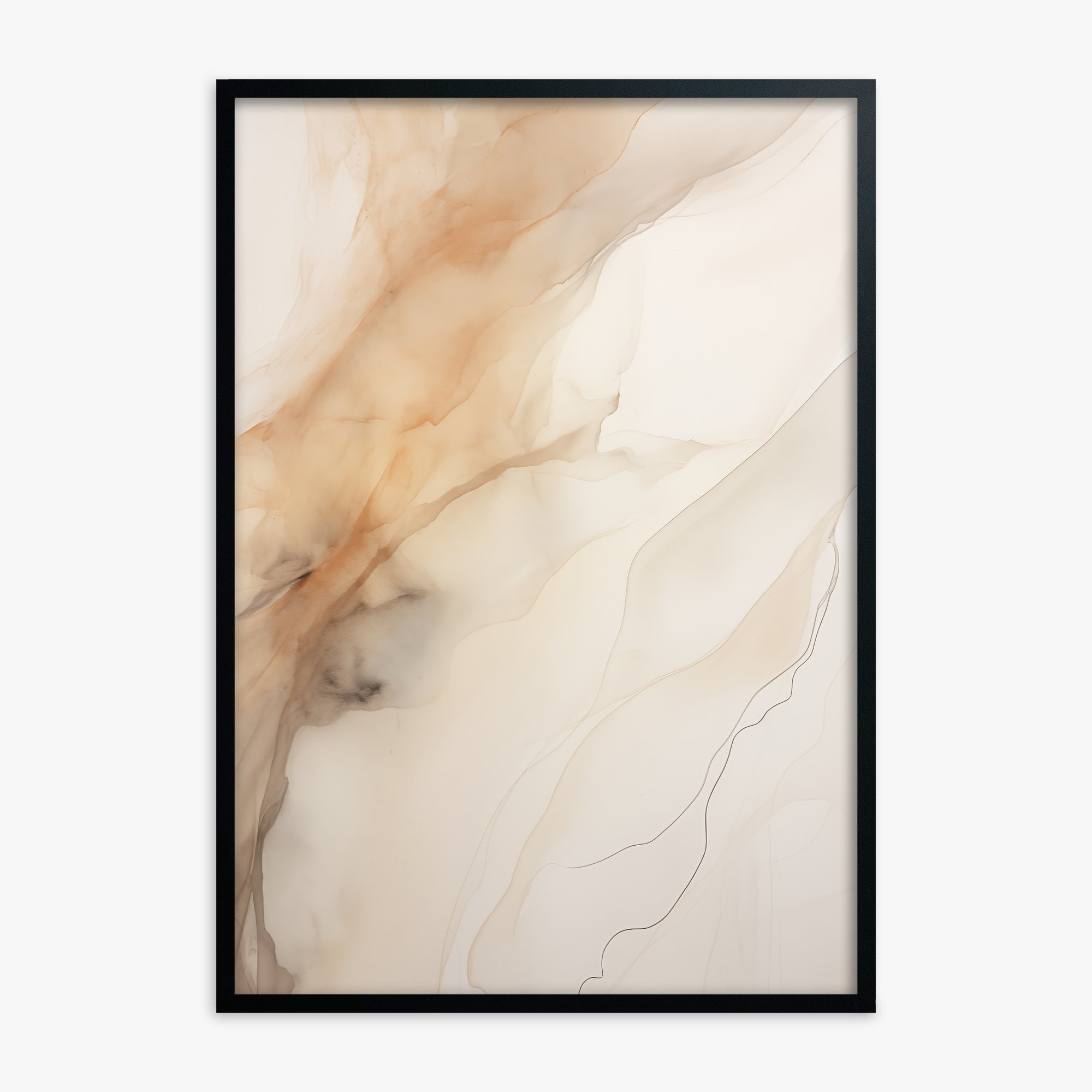 Amber Stream, Black Framed Poster With Black Frame