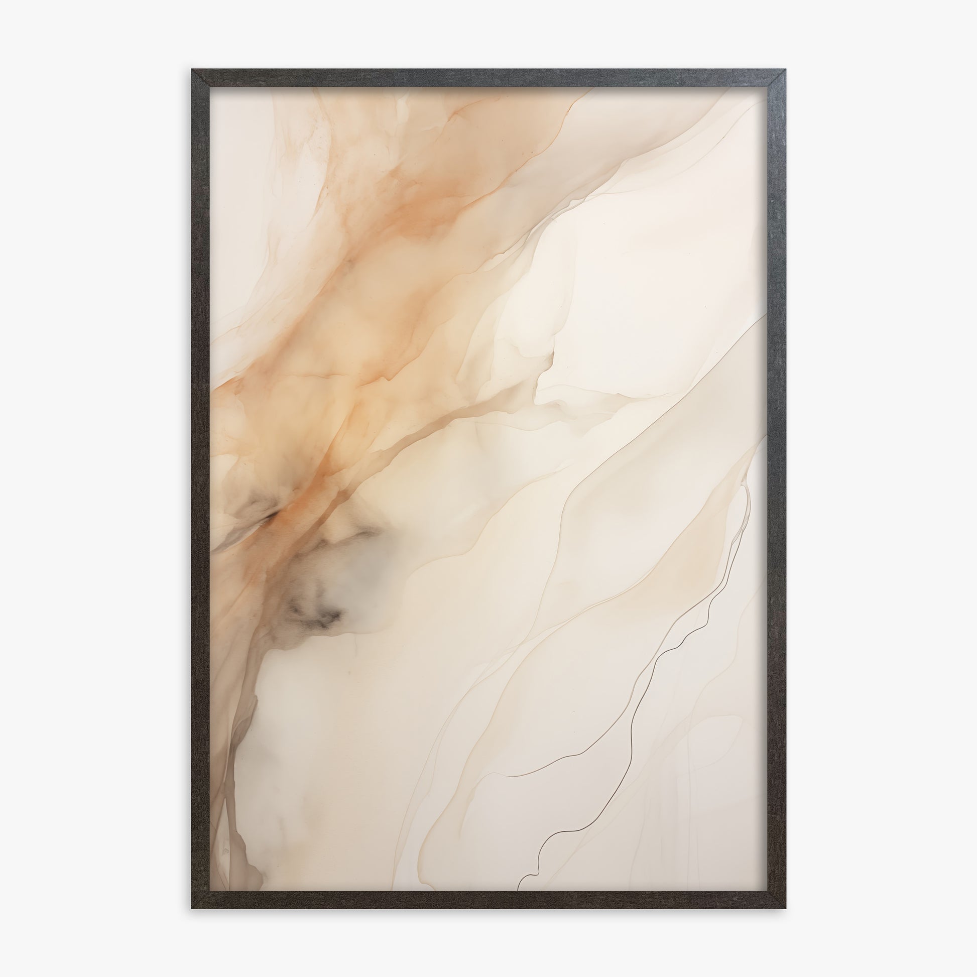 Amber Stream, 70x100cm Framed Art Reproduction With Espresso Frame