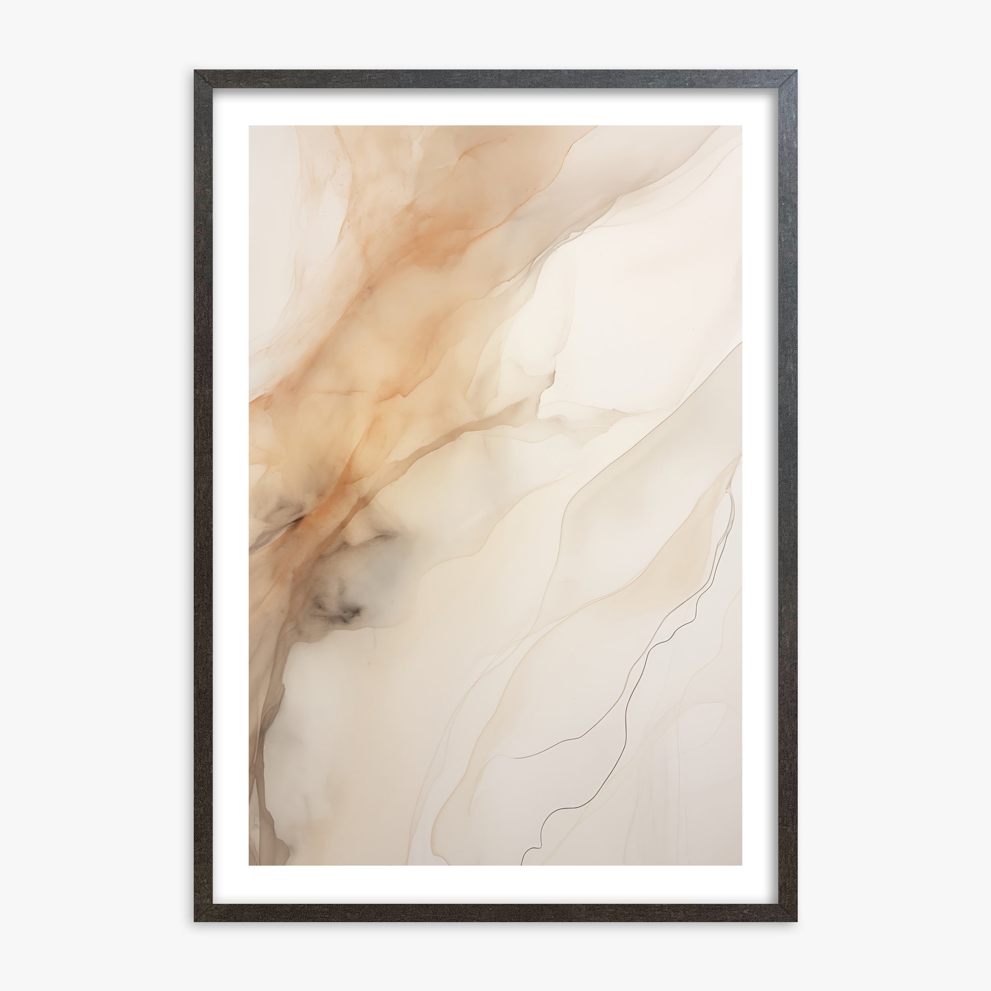 Amber Stream, 70x100cm Framed Art Reproduction With Espresso Frame