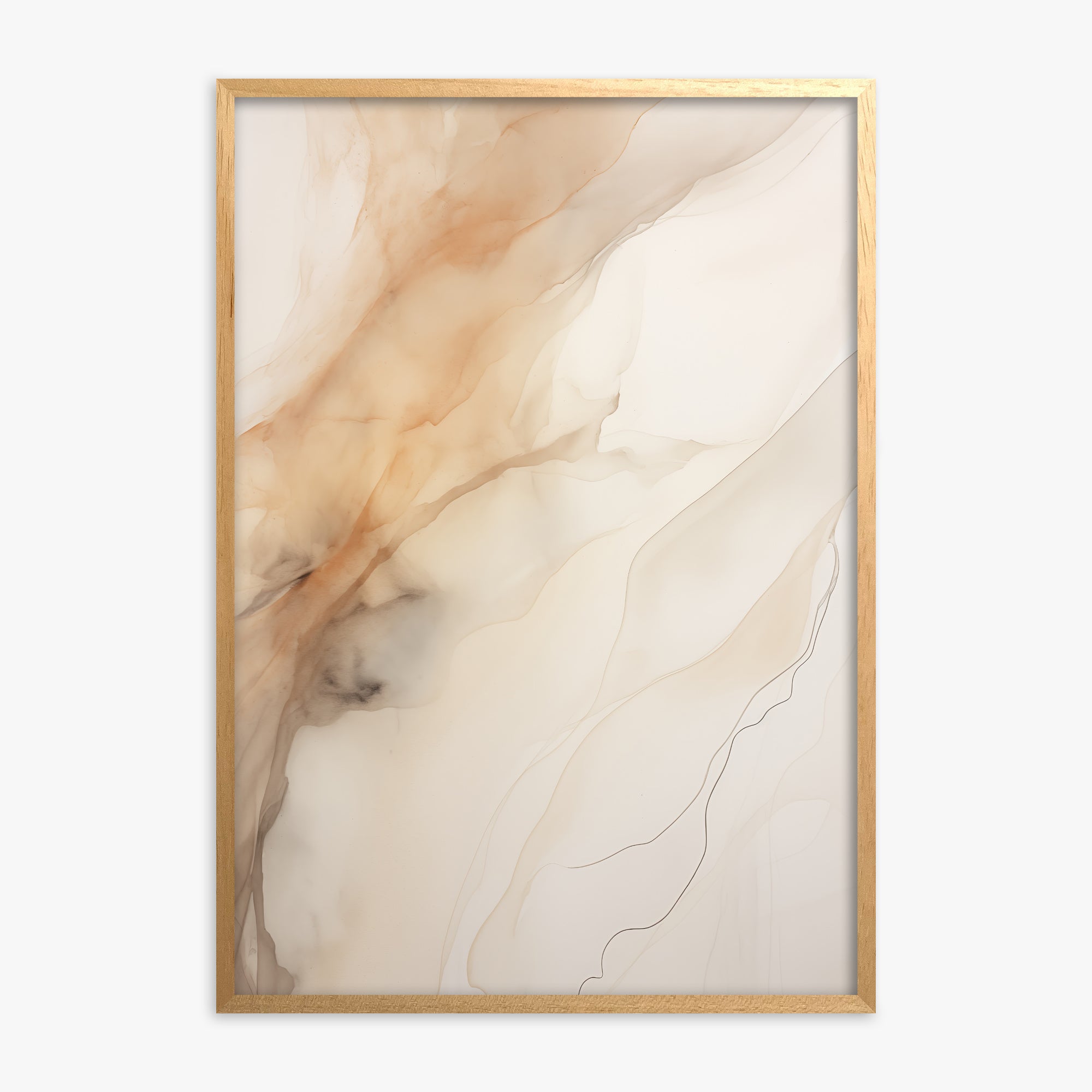 Amber Stream, Oak Framed Poster With Oak Frame