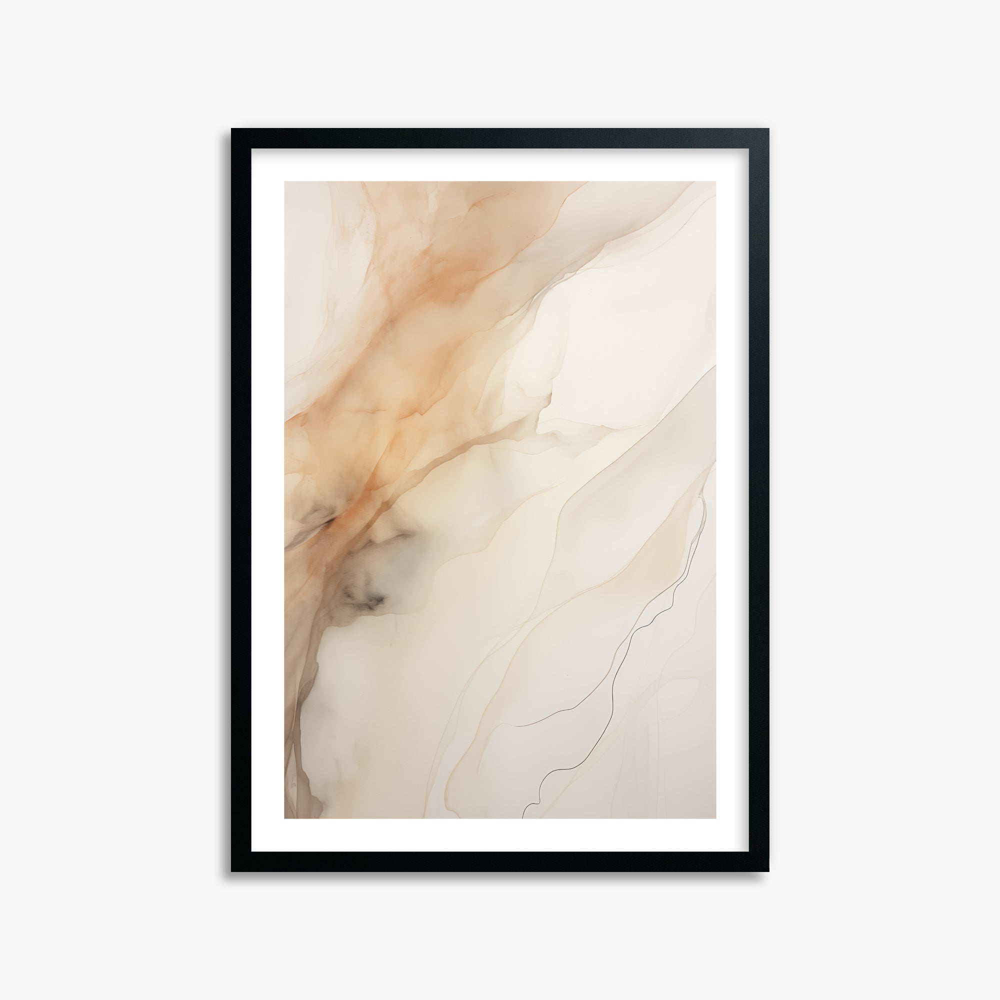 Amber Stream, 50x70cm Black Framed Art Reproduction