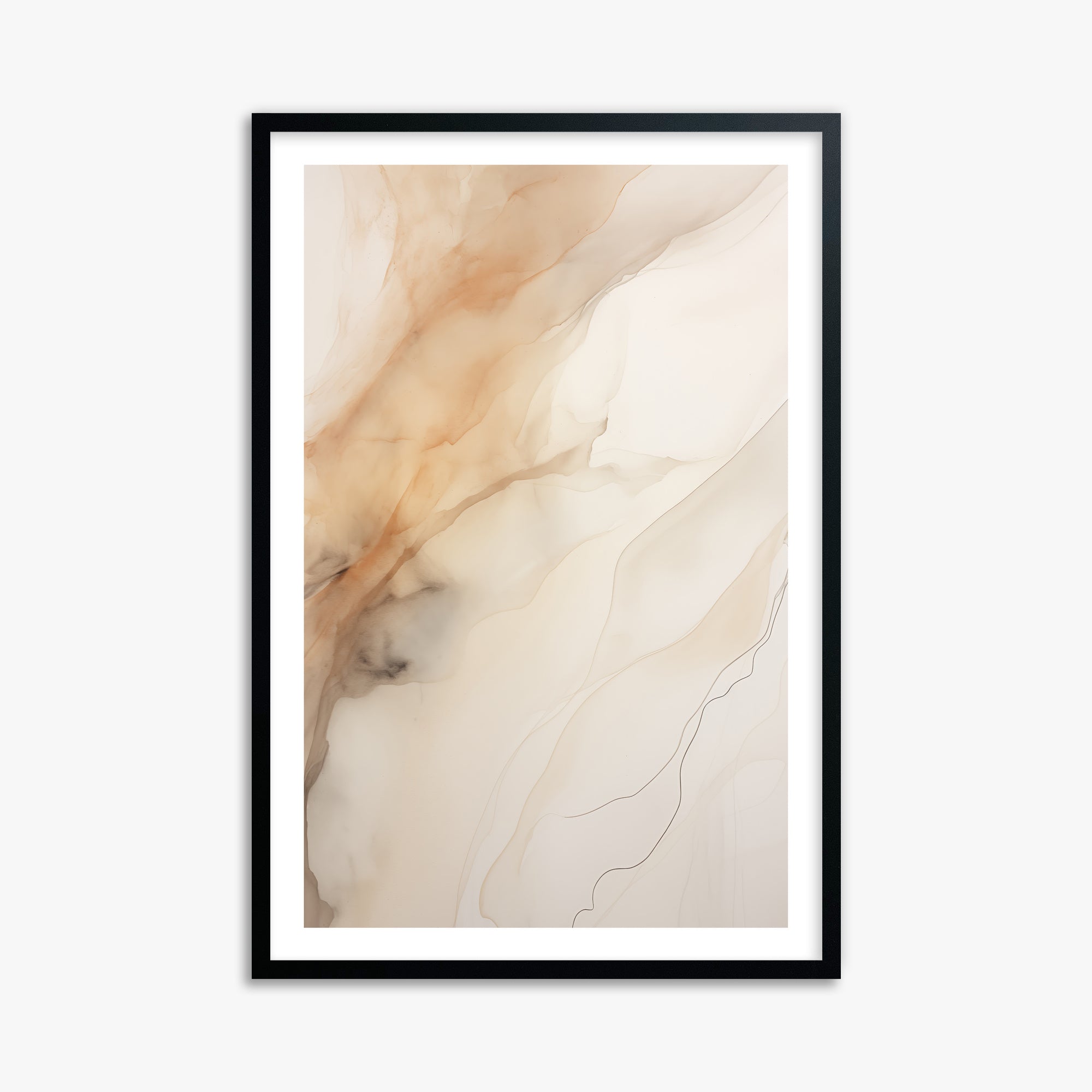 Amber Stream, 61x91cm Black Framed Art Reproduction