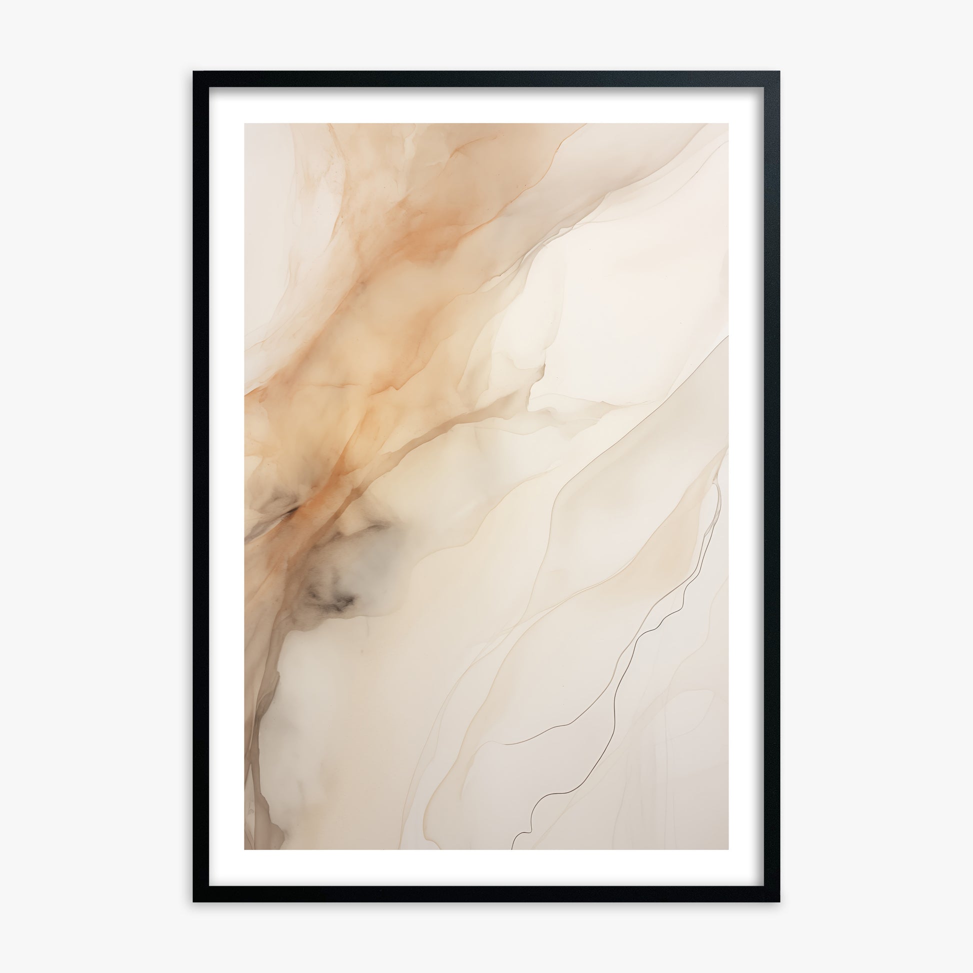 Amber Stream, 70x100cm Black Framed Art Reproduction
