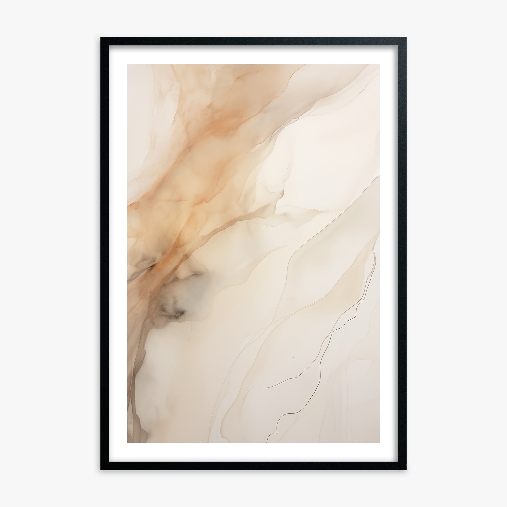 Amber Stream, 70x100cm Black Framed Art Reproduction