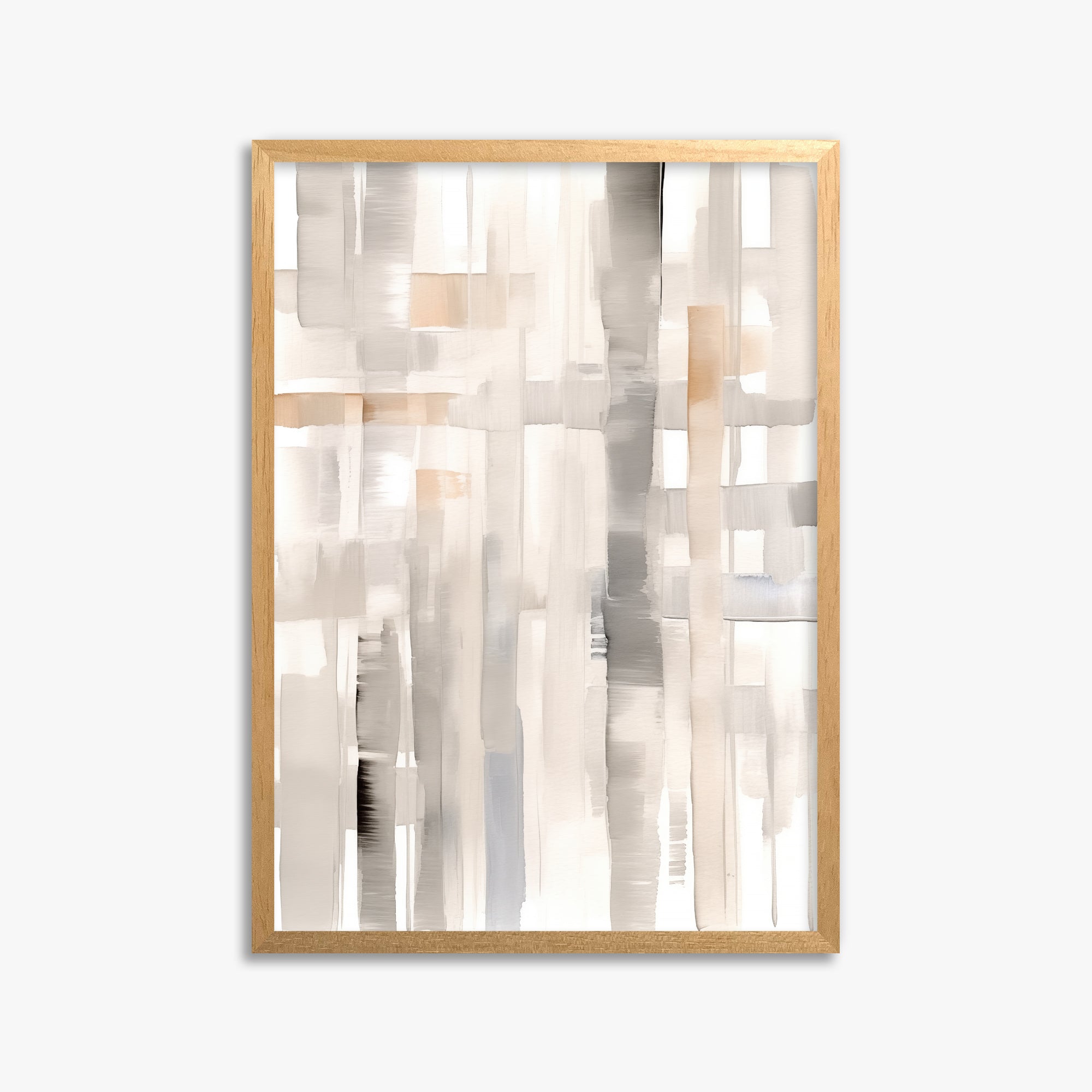 Woven Light, 50x70cm Framed Poster With Oak Frame
