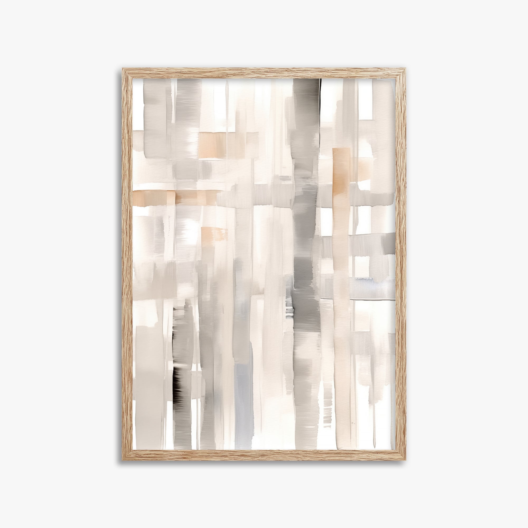 Woven Light, 50x70cm Framed Poster With Raw Oak Frame