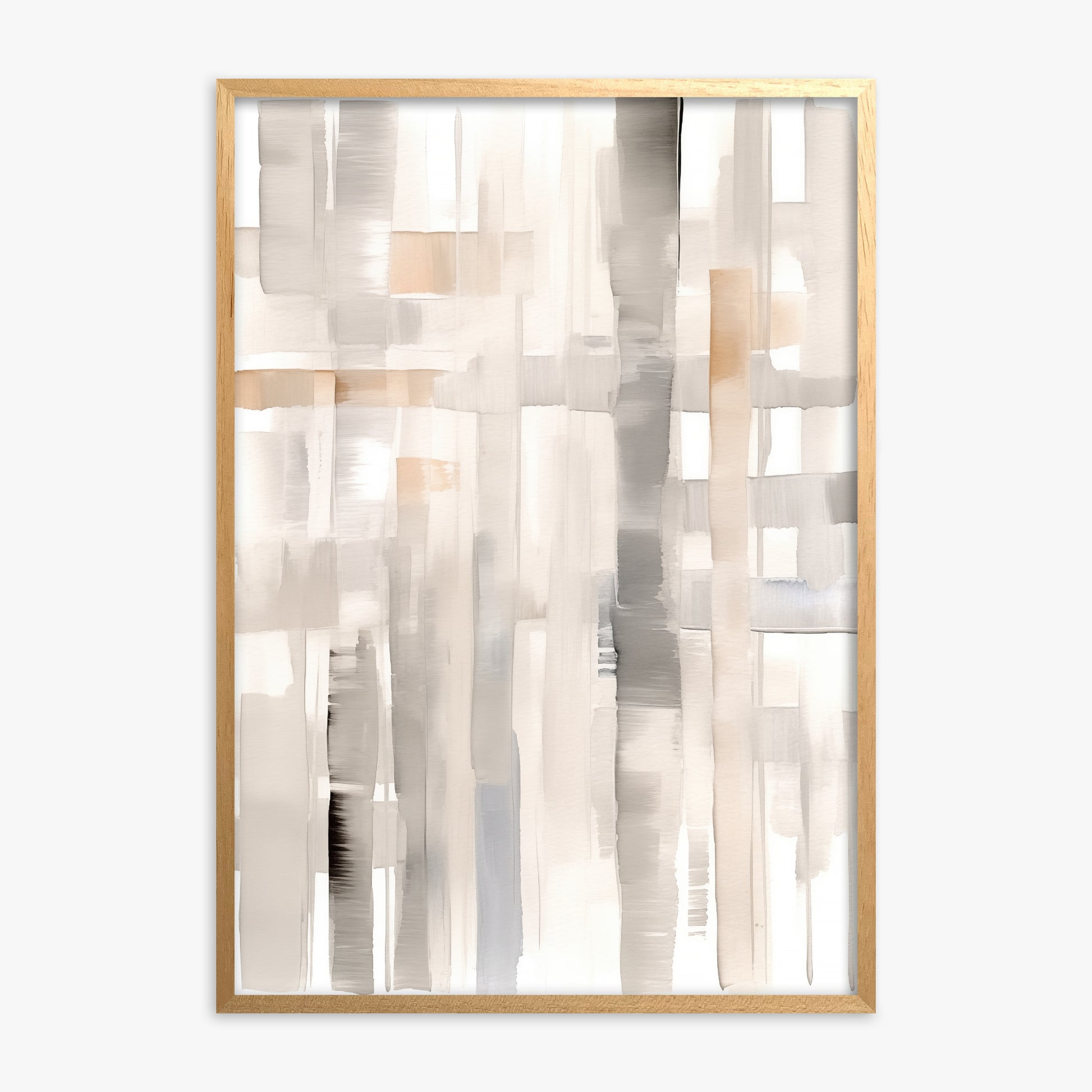 Woven Light, Oak Framed Poster With Oak Frame