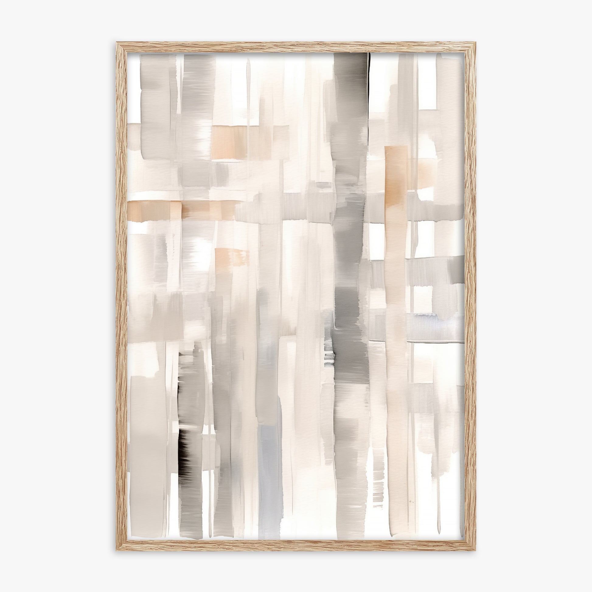 Woven Light, 70x100cm Framed Poster With Raw Oak Frame