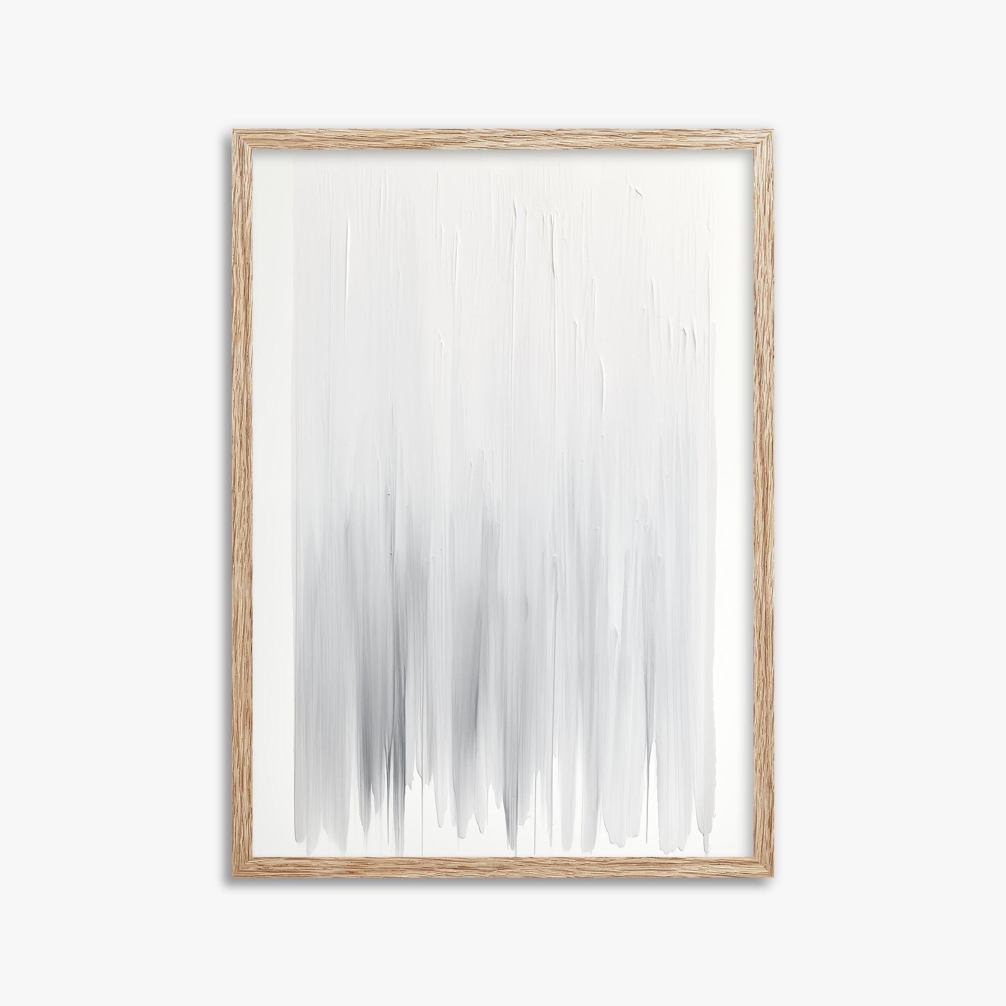 Cascade Veil, 50x70cm Framed Poster With Raw Oak Frame