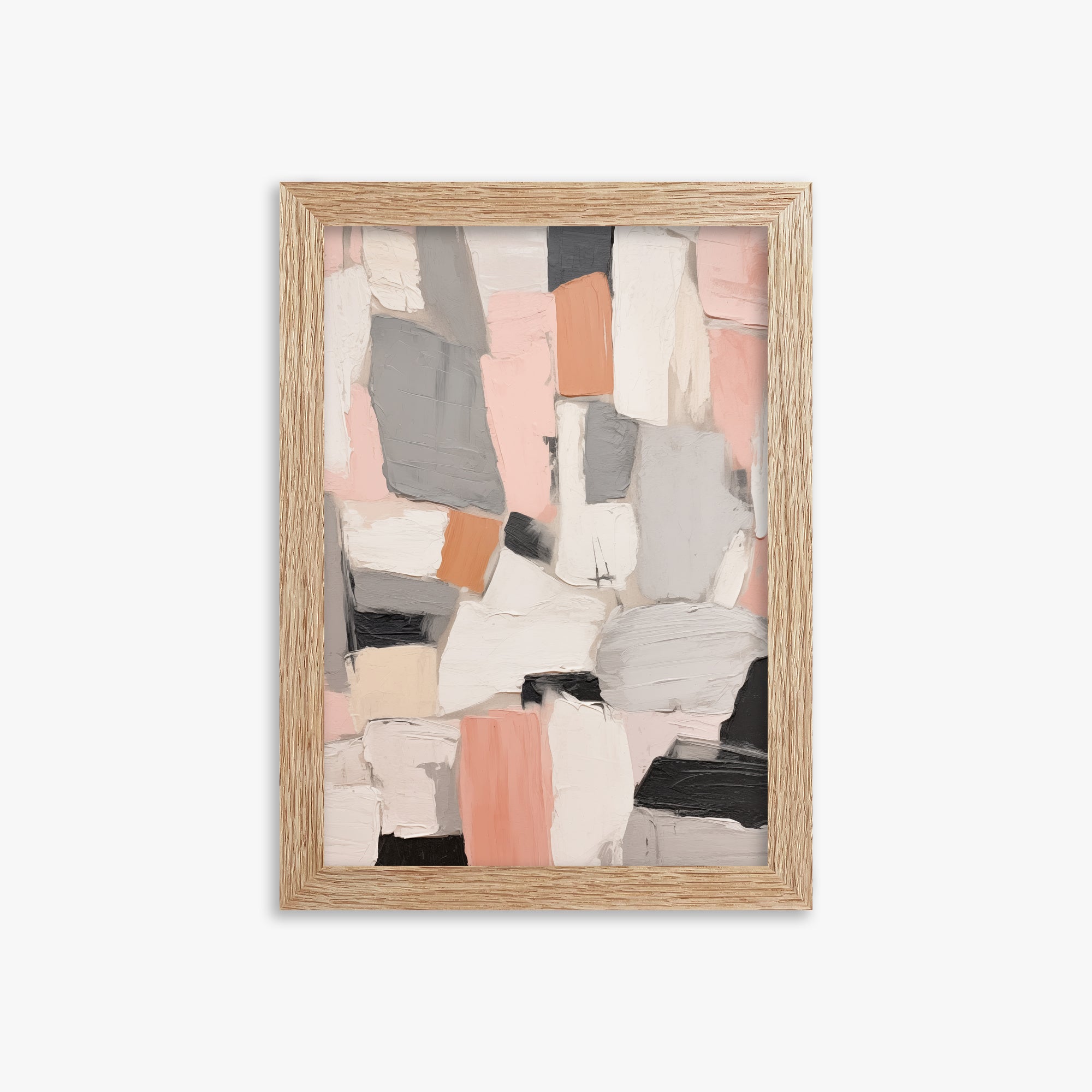 Rose Mosaic, 21x30cm Framed Poster With Raw Oak Frame