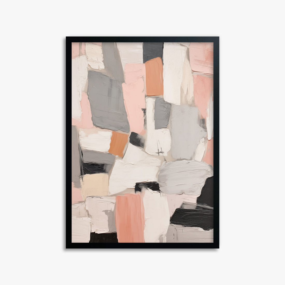 Rose Mosaic, 50x70cm Framed Poster With Black Frame