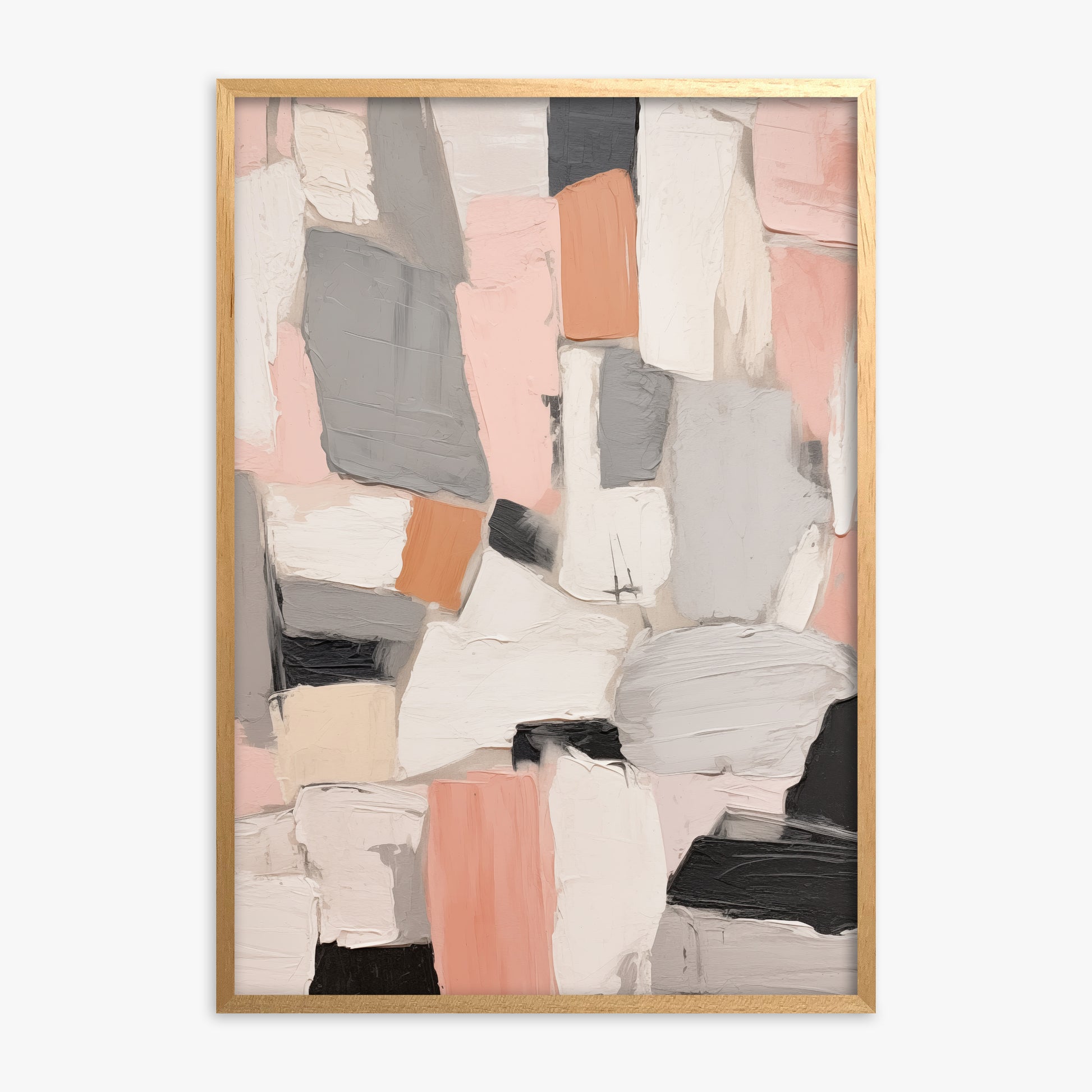 Rose Mosaic, Oak Framed Poster With Oak Frame