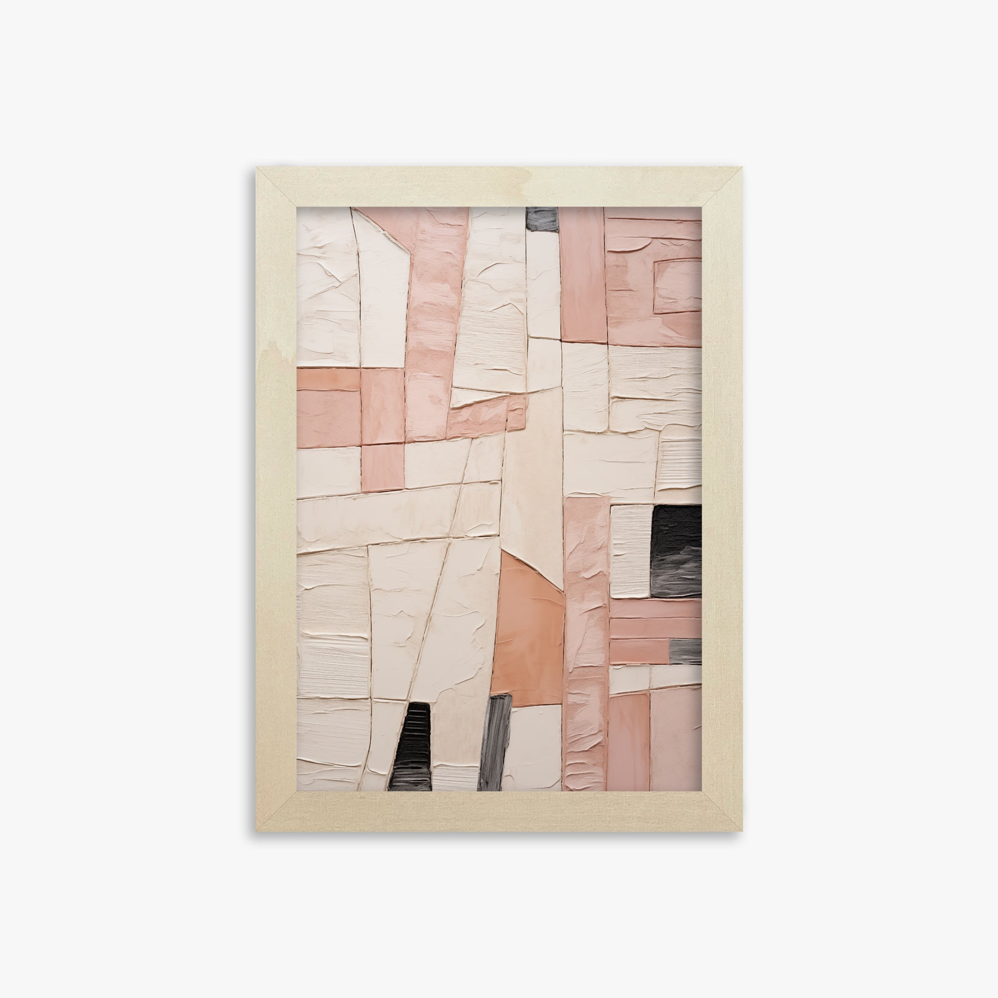 Blush Mosaic Texture, 21x30cm Framed Poster With Lime Wood Frame