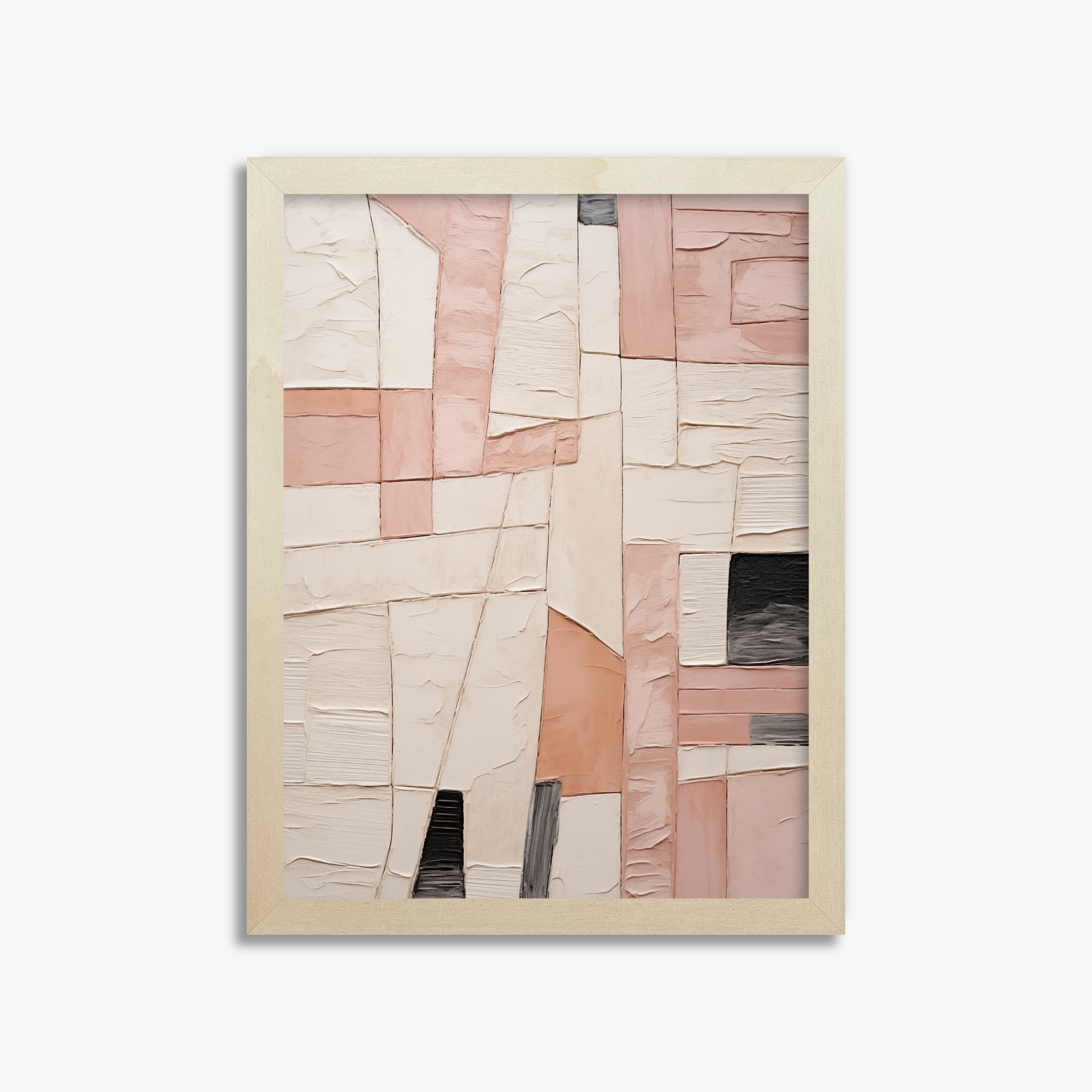 Blush Mosaic Texture, 30x40cm Framed Poster With Lime Wood Frame