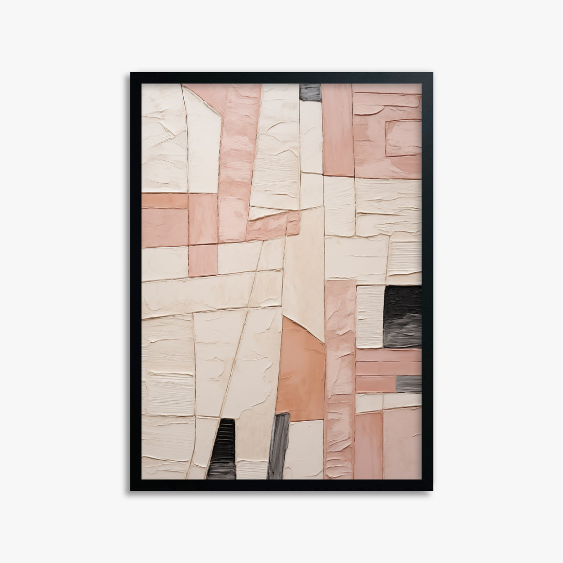 Blush Mosaic Texture, 50x70cm Framed Poster With Black Frame