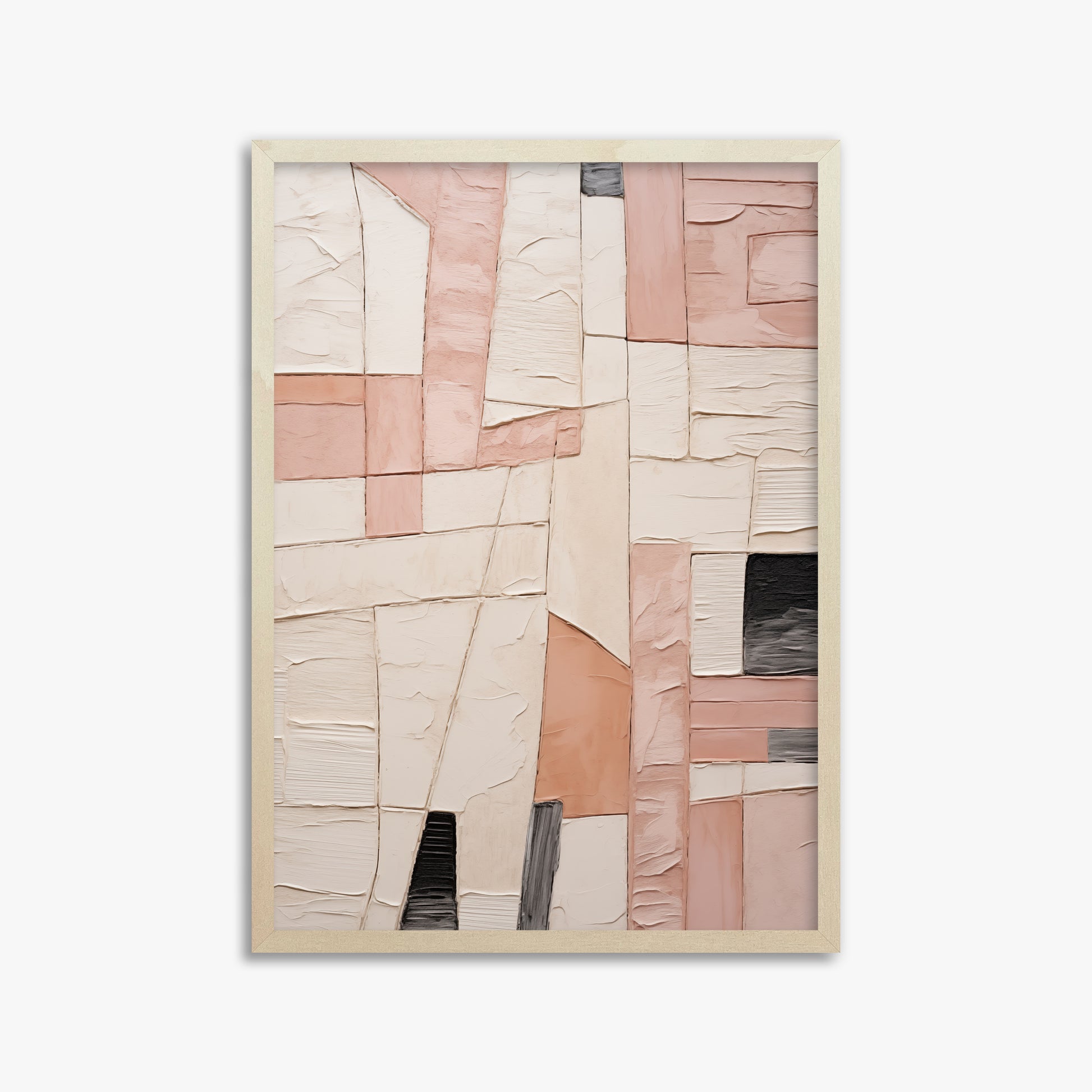 Blush Mosaic Texture, 50x70cm Framed Poster With Lime Wood Frame