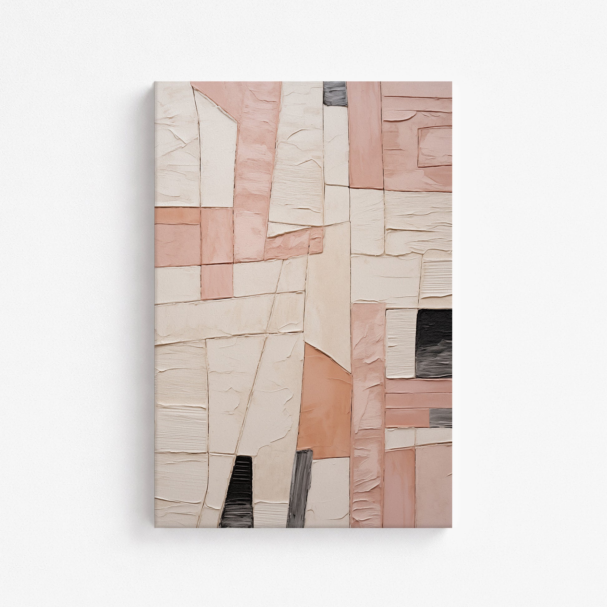 Blush Mosaic Texture, 61x91cm Satin Canvas Poster