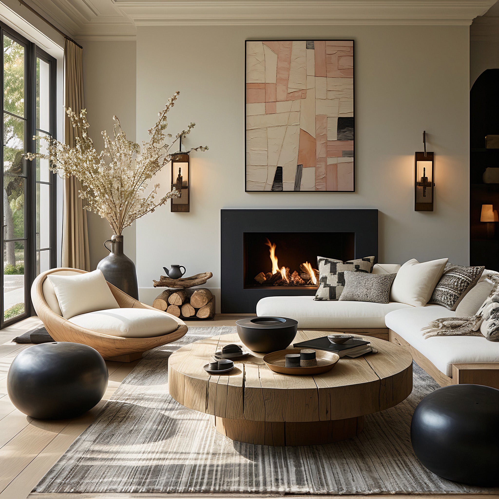 Design Concept No. 39 for Blush Mosaic Texture Modern Poster Art