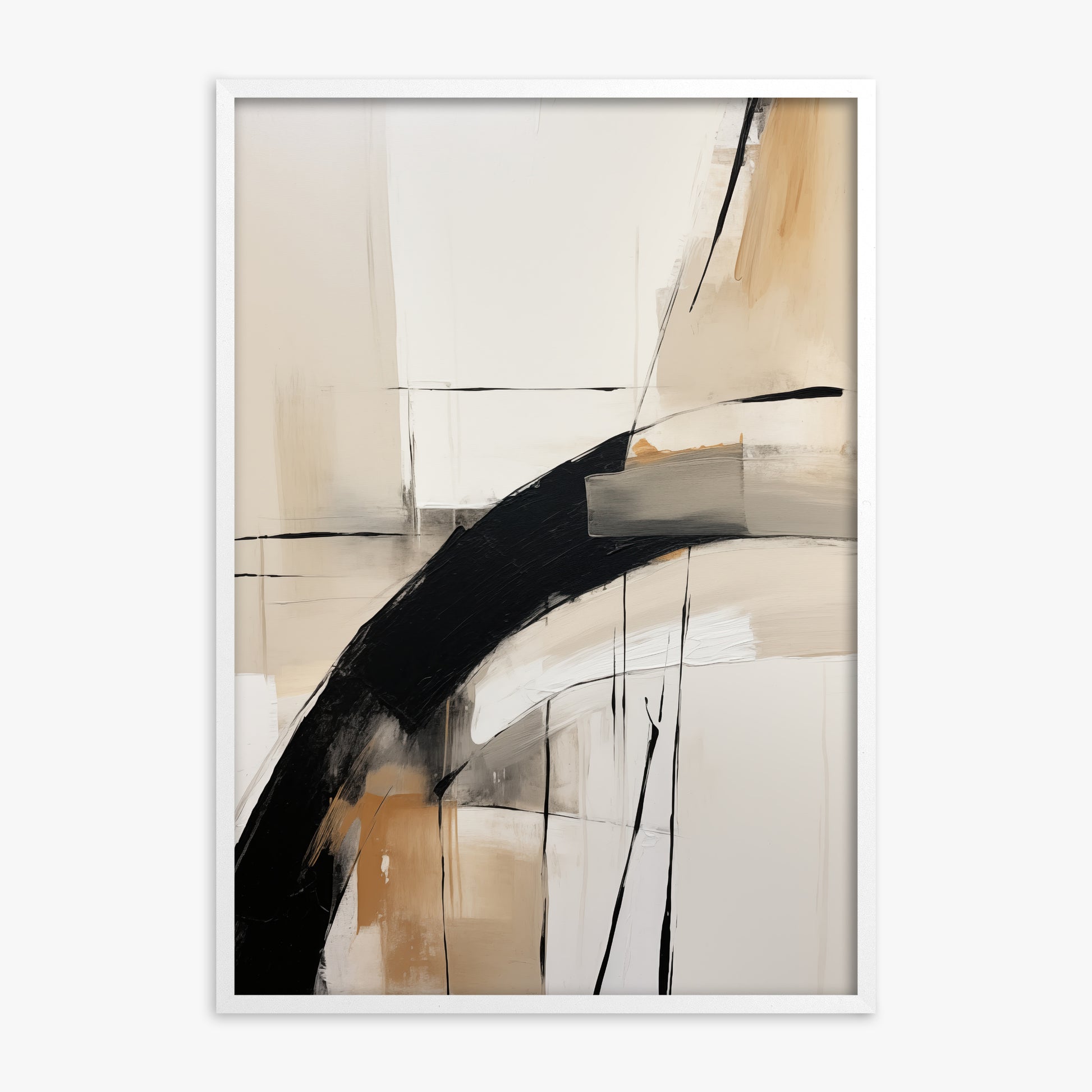 Gentle Momentum, White Framed Poster With White Frame