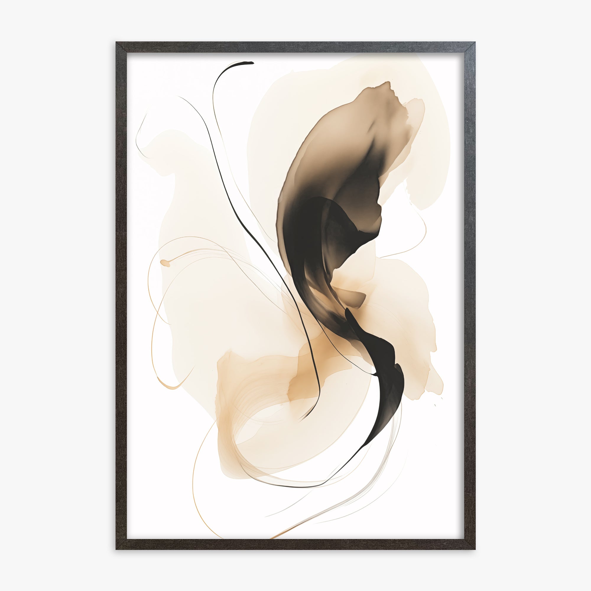 Ethereal Flow, 70x100cm Framed Poster With Espresso Frame